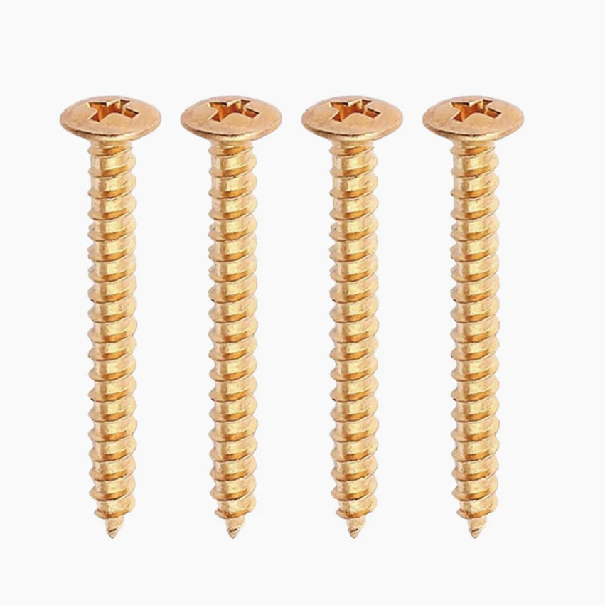 AllParts GS-0005-002 Neck Plate Screws - Gold - 4 Pack