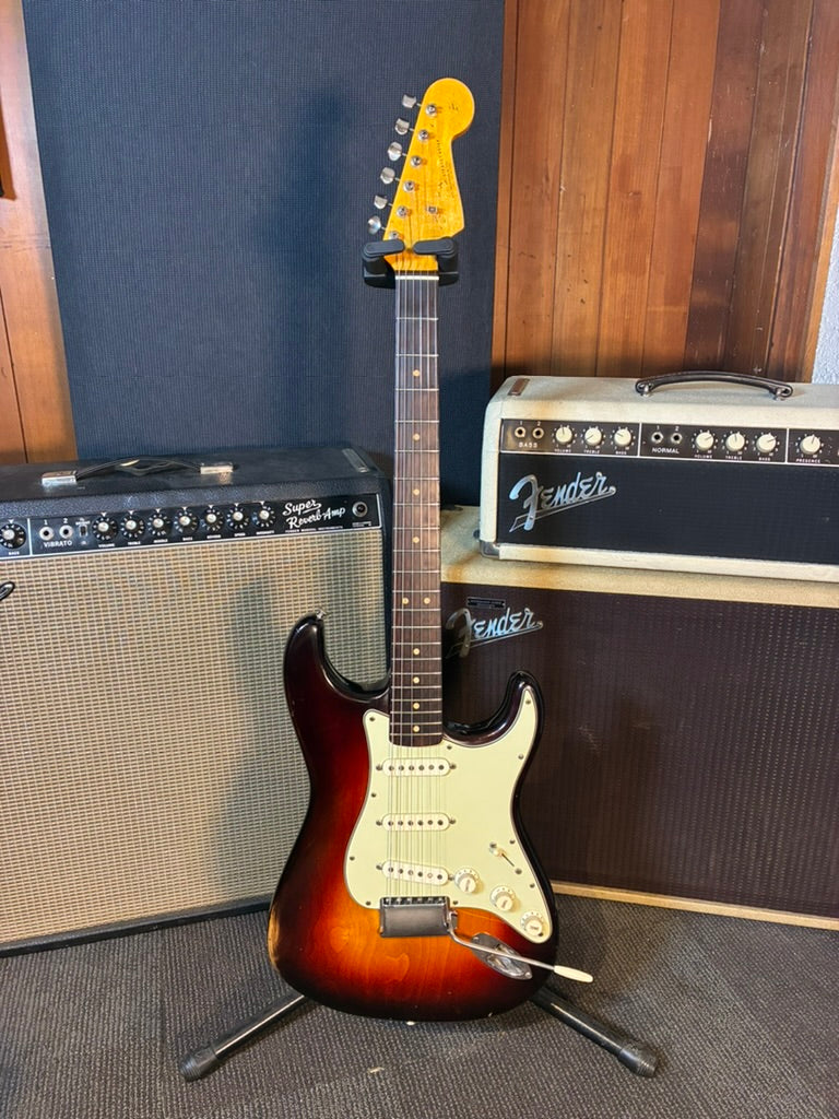 Fender Pre-CBS Stratocaster Electric Guitar w/Case - Refinished Sunburst (1964)
