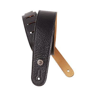 D'Addario Slim Garment Leather Guitar Strap - Black