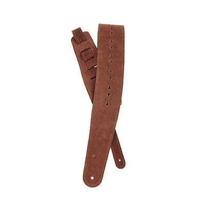 D'Addario Vented Leather Guitar Strap - Honey Suede Apache