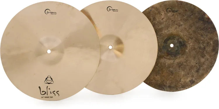 Dream 14" Tri-Hat Diversity Hi-Hat Cymbal Set - 14" Bliss Top, 14" Contact Bottom, 14" Energy Bottom