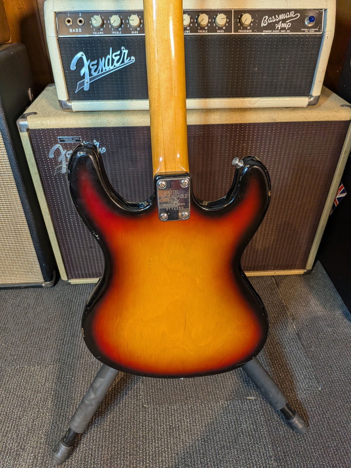 Univox Hi-Flier Short Scale 4-String Bass Guitar - Sunburst (Late 1970's)