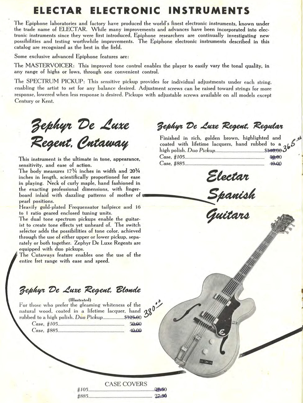 Epiphone Zephyr DeLuxe Regent Electric Archtop w/Case - Natural Blonde (1951)