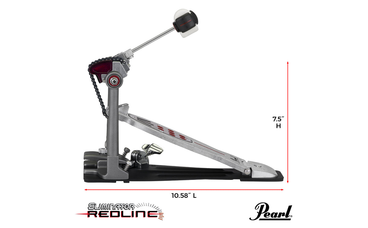 Pearl P-2050C Eliminator Redline Single Bass Drum Pedal w/Case - Chain Drive