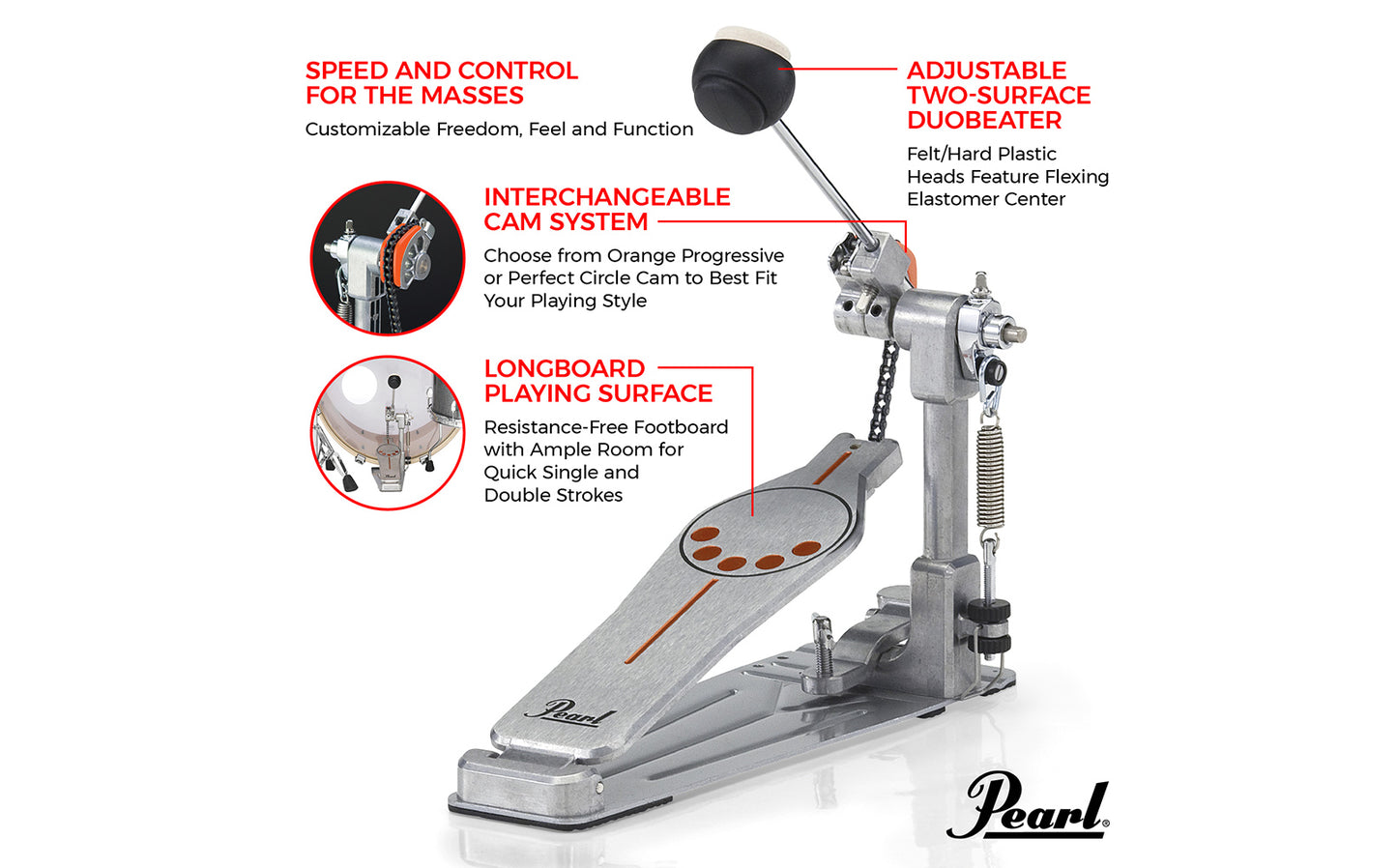 Pearl P-930 Demonator Longboard Single Bass Drum Pedal