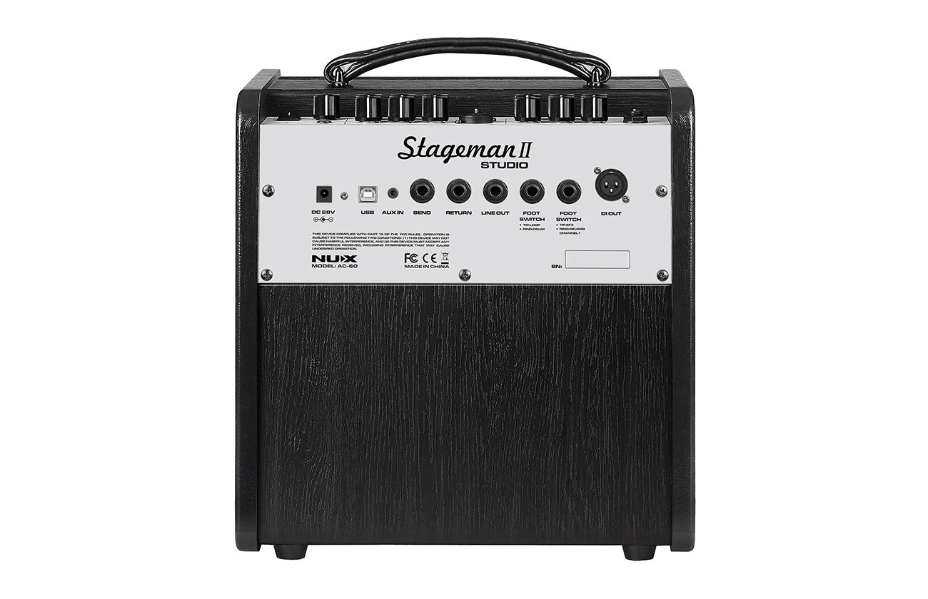 NUX AC-60 Stageman II Studio 60w Battery Powered Acoustic Instrument Amplifier