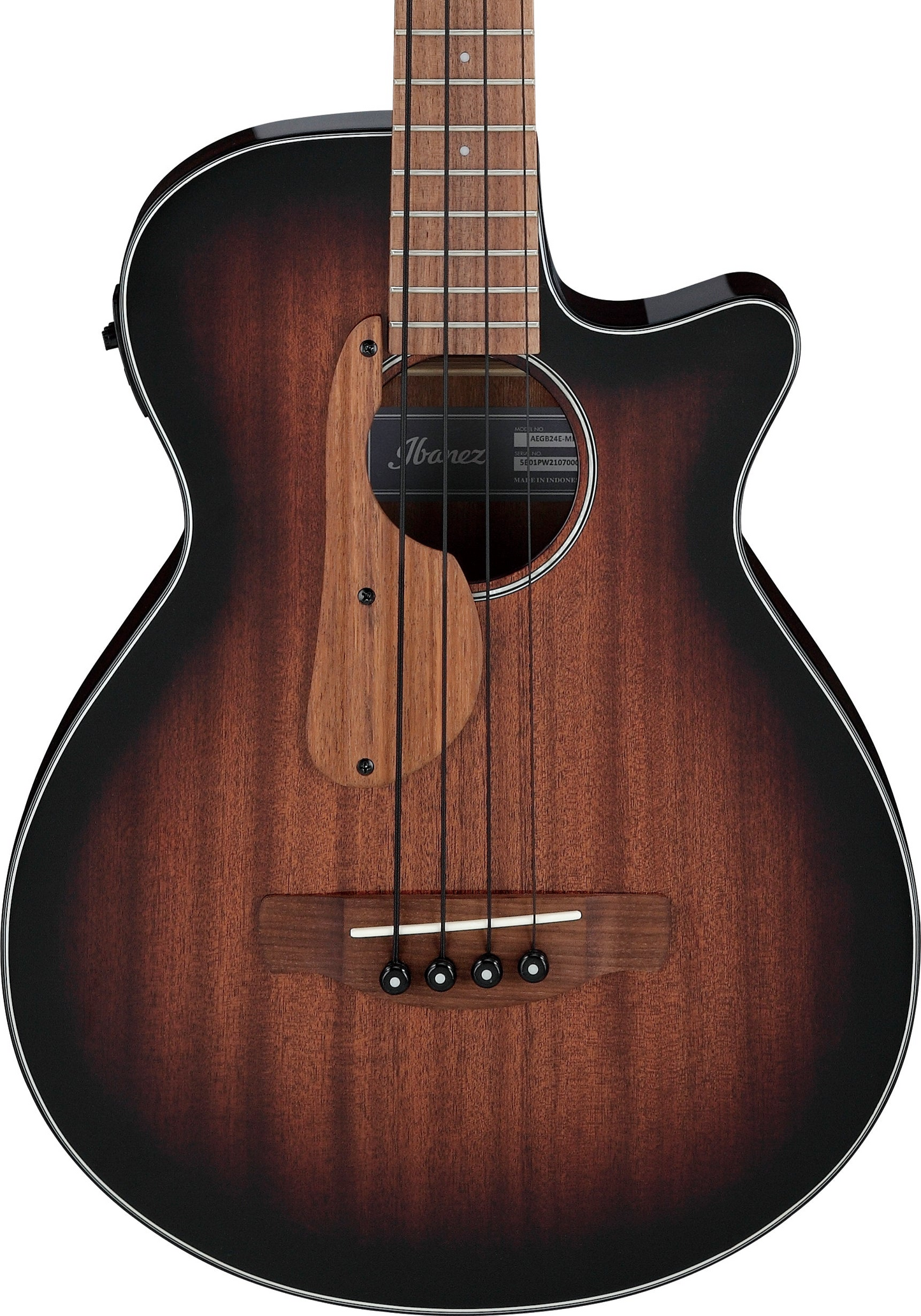 Ibanez AEGB24E Acoustic/Electric Bass Guitar - Mahogany Sunburst High Gloss