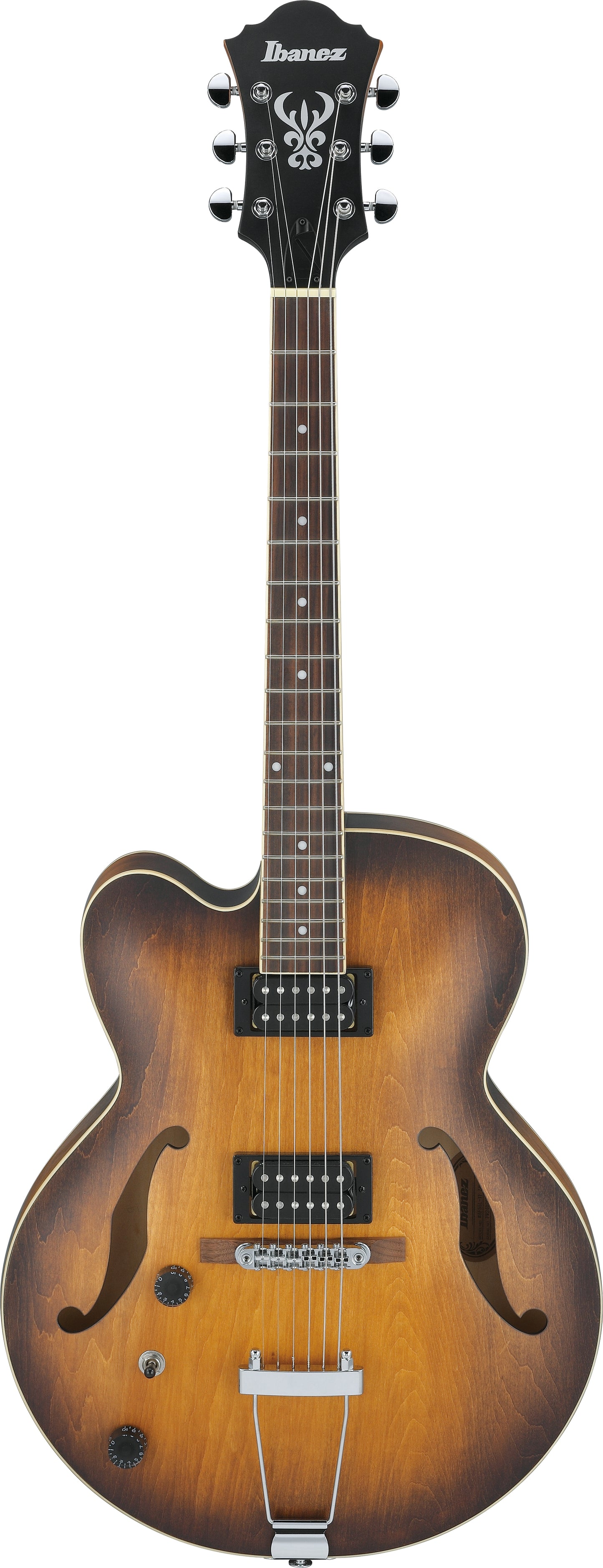Ibanez Artcore AF55L Left Handed Hollow Body Electric Guitar - Tobacco Flat