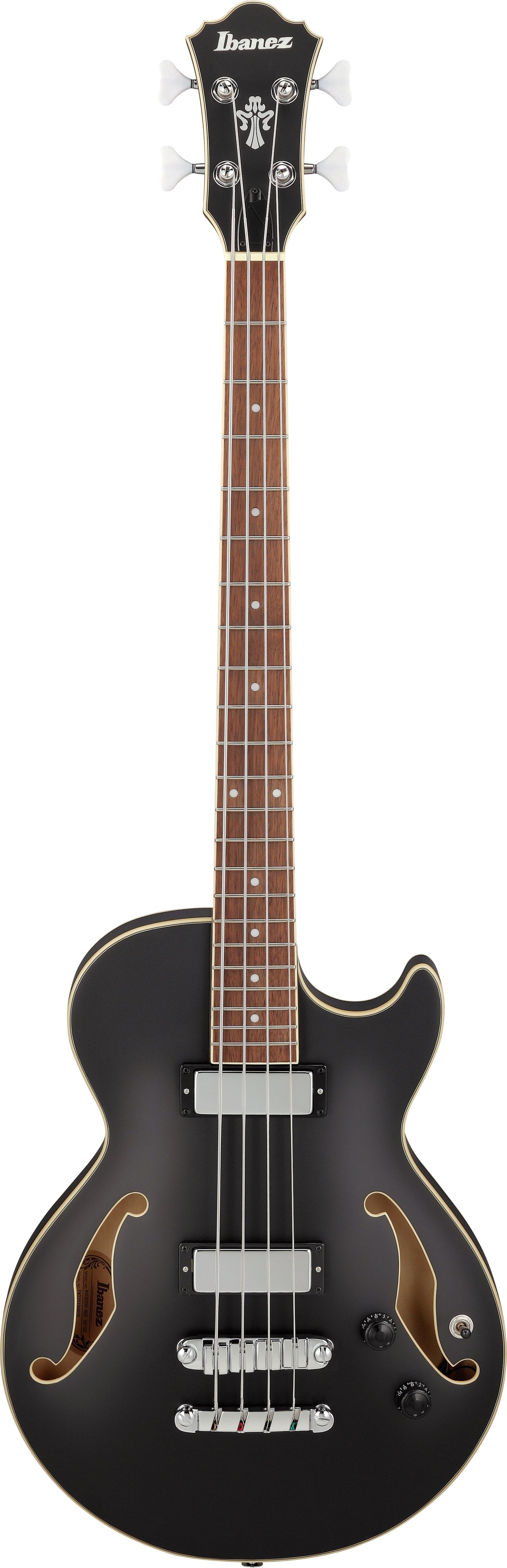 Ibanez AGB200 Artcore 4-String Hollow Body Electric Bass Guitar - Black Flat