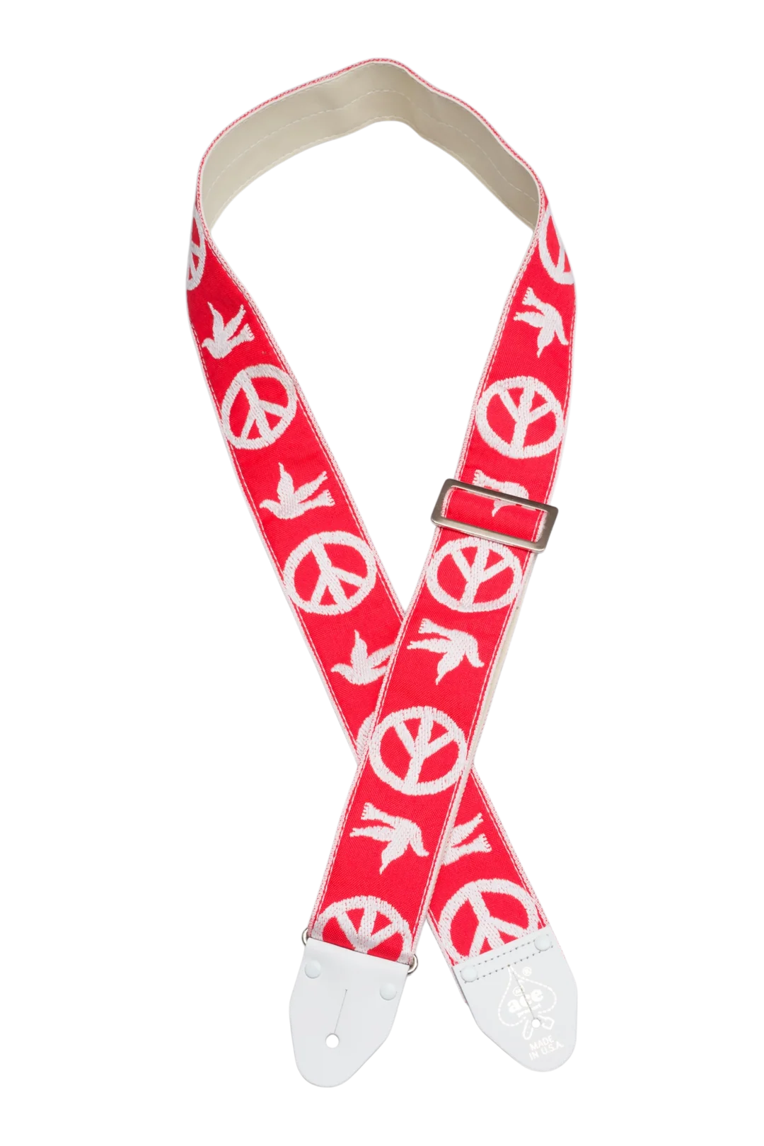 Ace Vintage Reissue Guitar Strap - Red Peace & Dove