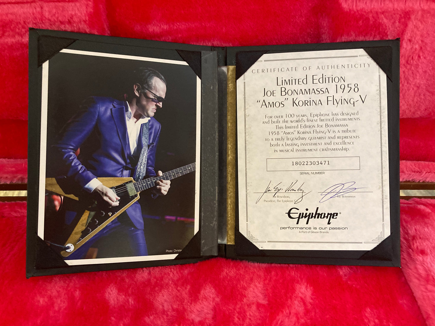 Epiphone Joe Bonamassa Signature '58 "Amos" Korina Flying V w/Case (2018)