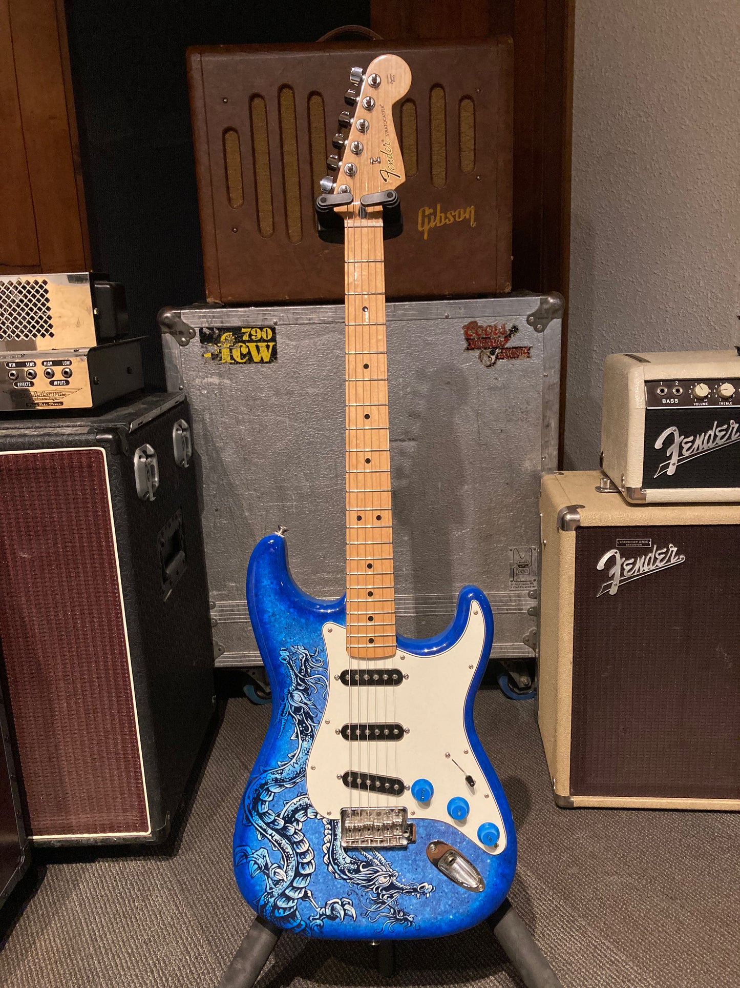Fender Special Edition David Lozeau Art Stratocaster® w/Gig Bagbag - Blue Dragon (2015)
