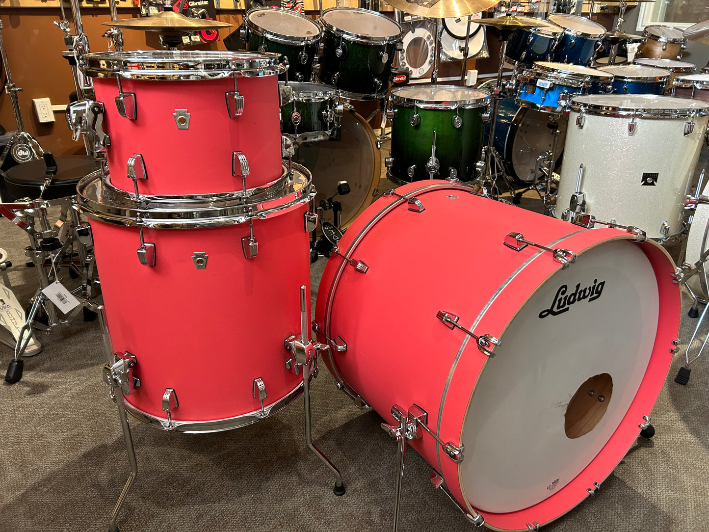 Ludwig NeuSonic 3-Piece Drum Kit - Coral Red (Used)