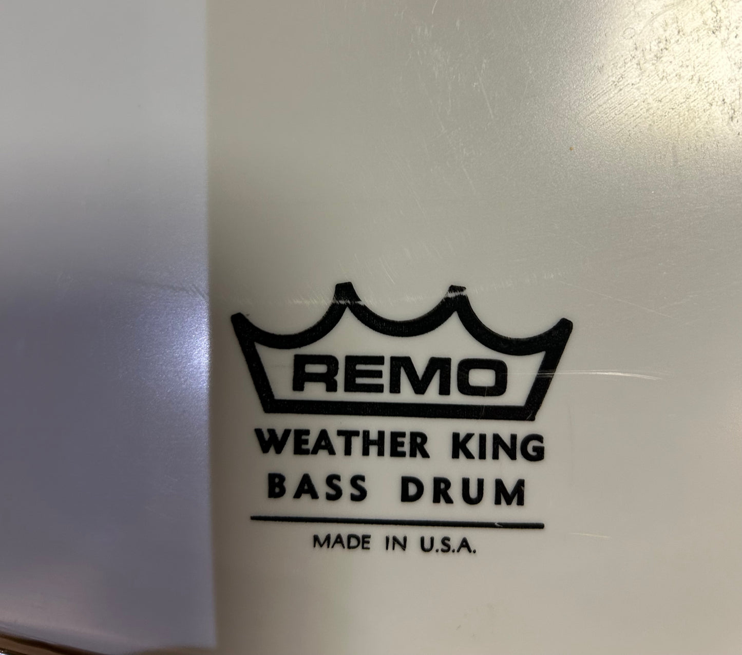 22" Remo Smooth White Milestone Logo Resonant Bass Drum Head (Used)