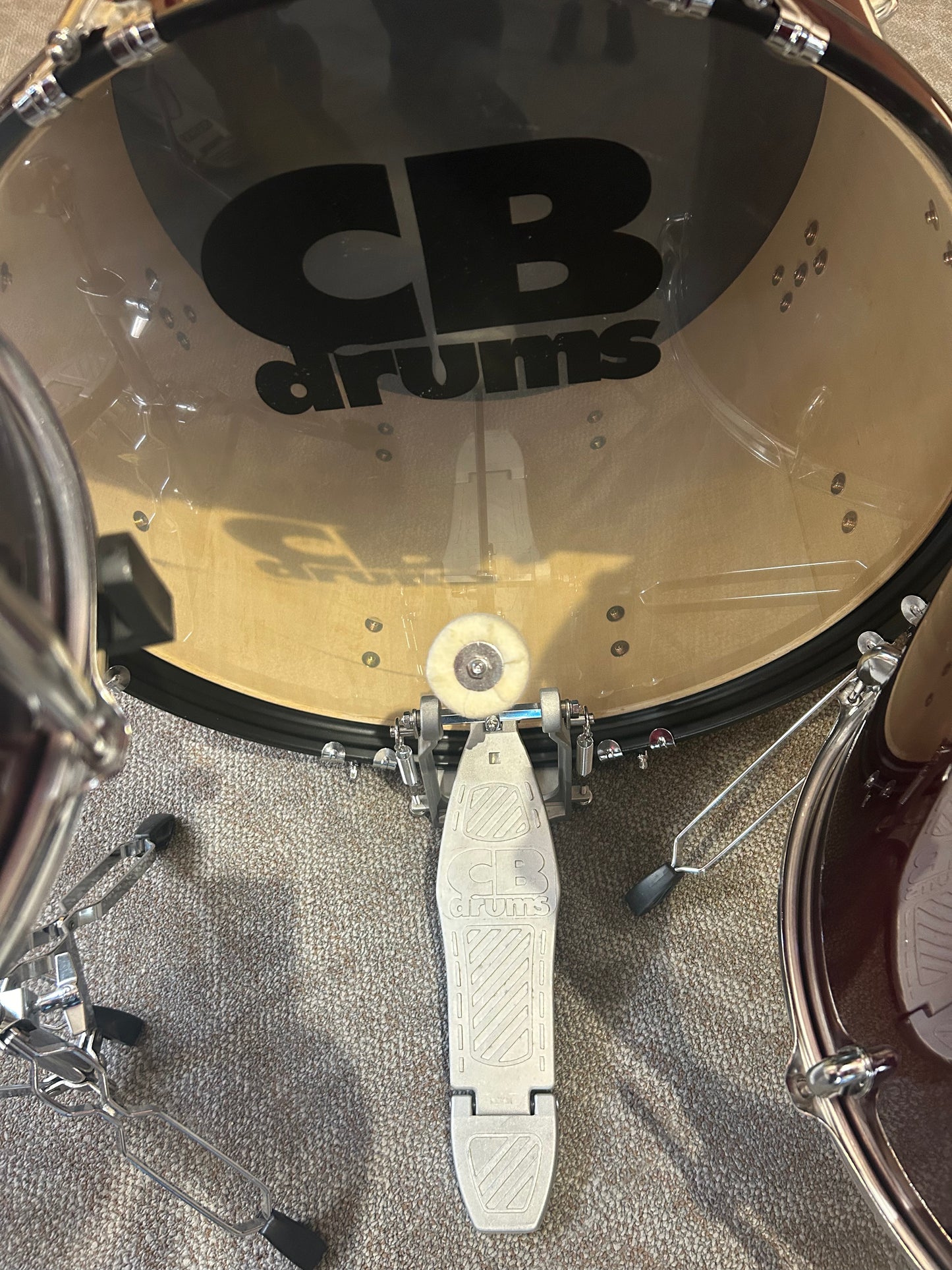CB Drums 5 Piece Drum Set w/Hardware & Cymbals - Red Metallic Finish (Used)