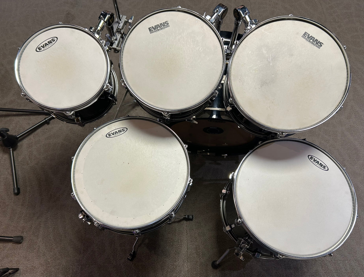 Pearl World Series 6 Piece Shell Pack - Piano Black Lacquer (1990's)