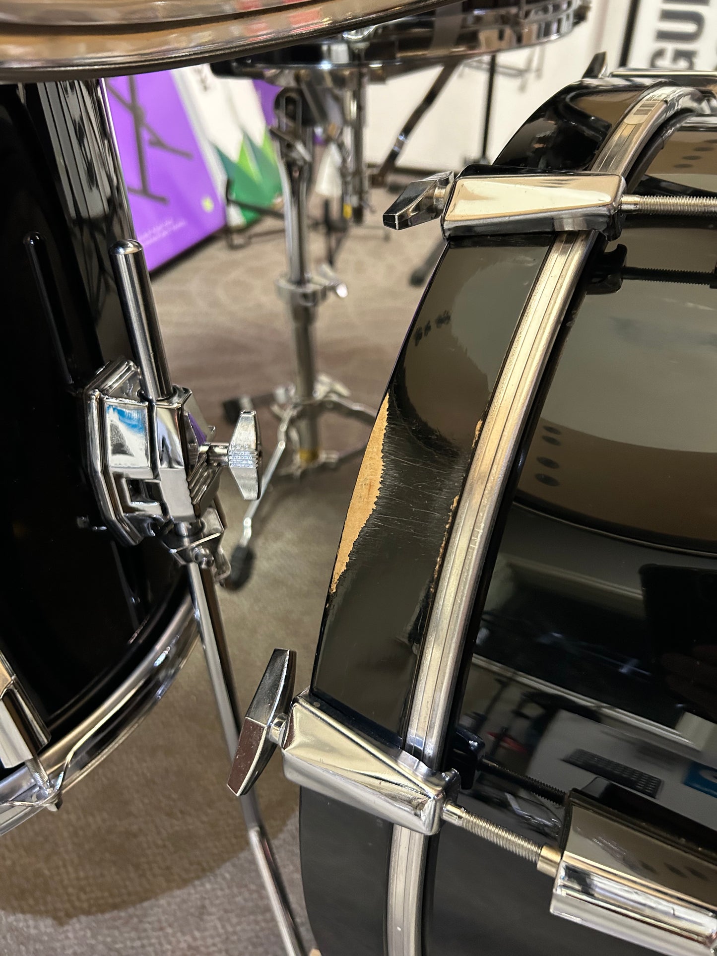 Pearl World Series 6 Piece Shell Pack - Piano Black Lacquer (1990's)