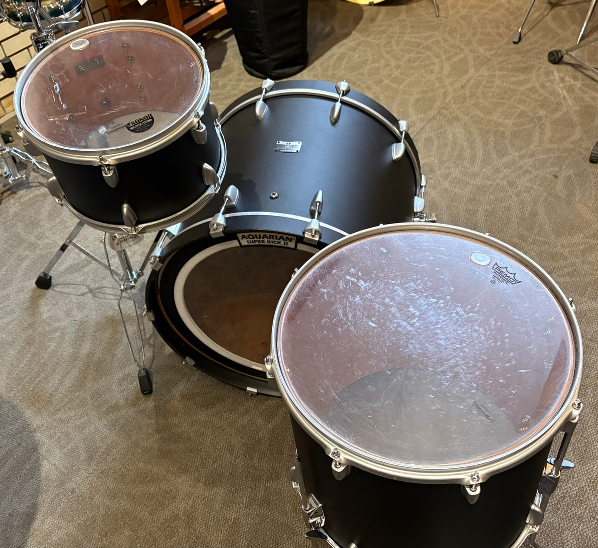 Yamaha Rock Tour 3 Piece Shell Pack - Matte Black Wrap (Used)