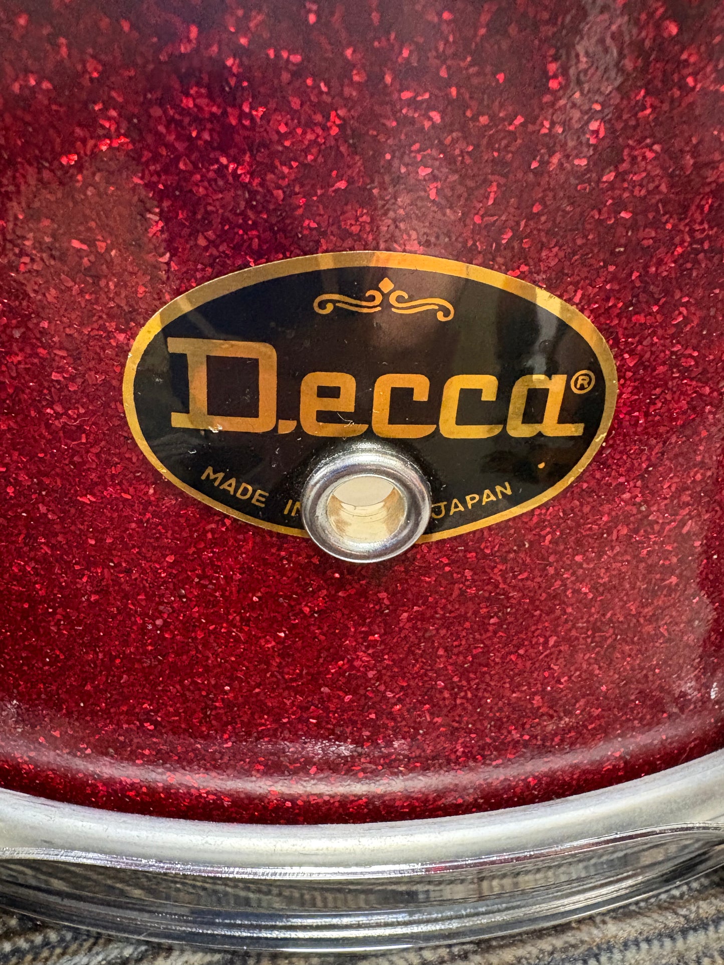 Decca 14x5.5" Snare Drum - Red Sparkle Wrap (1960's-1970's)