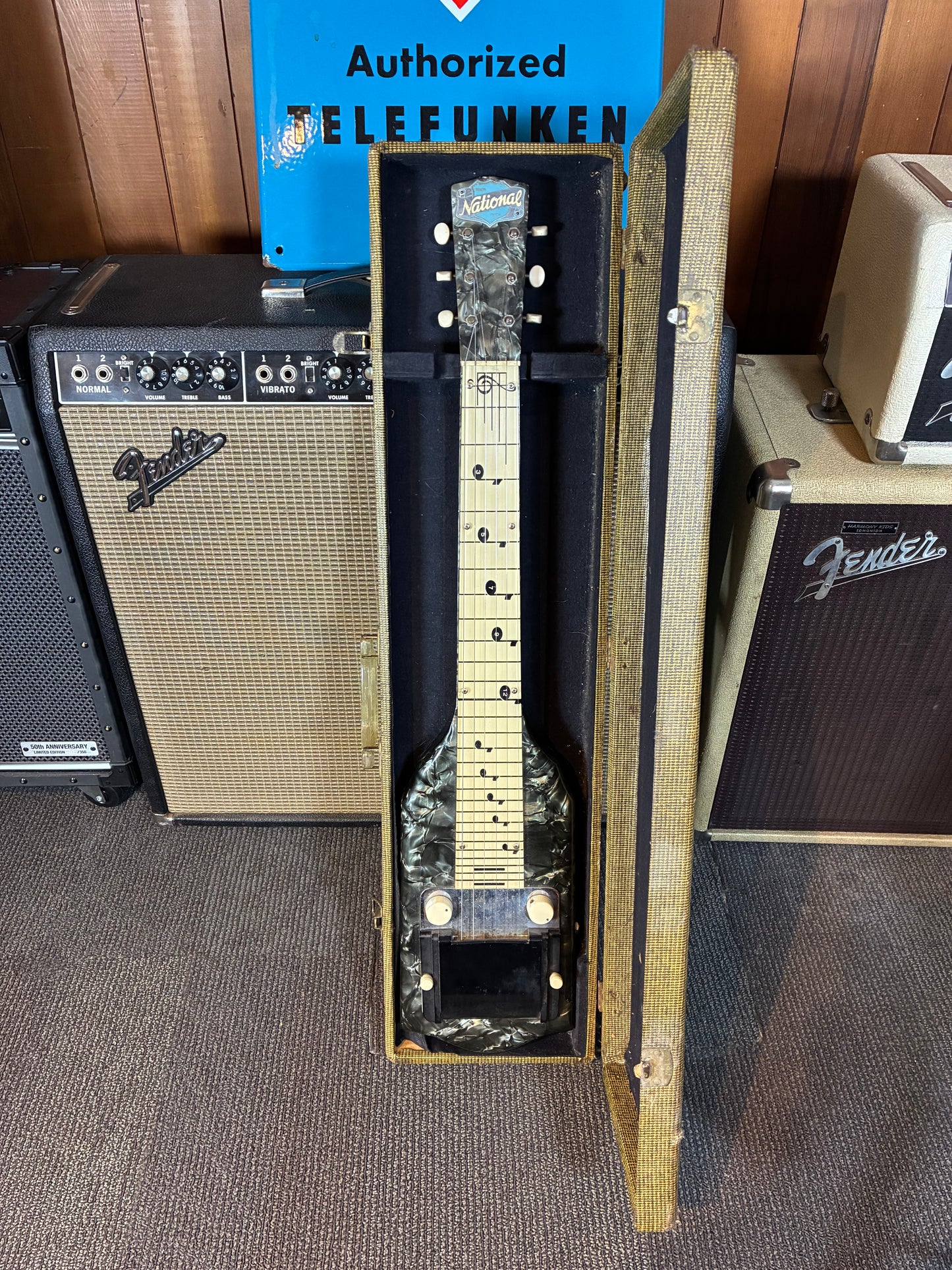 National No.1075 "Chicagoan" Lap Steel Electric Guitar w/Case (1952)