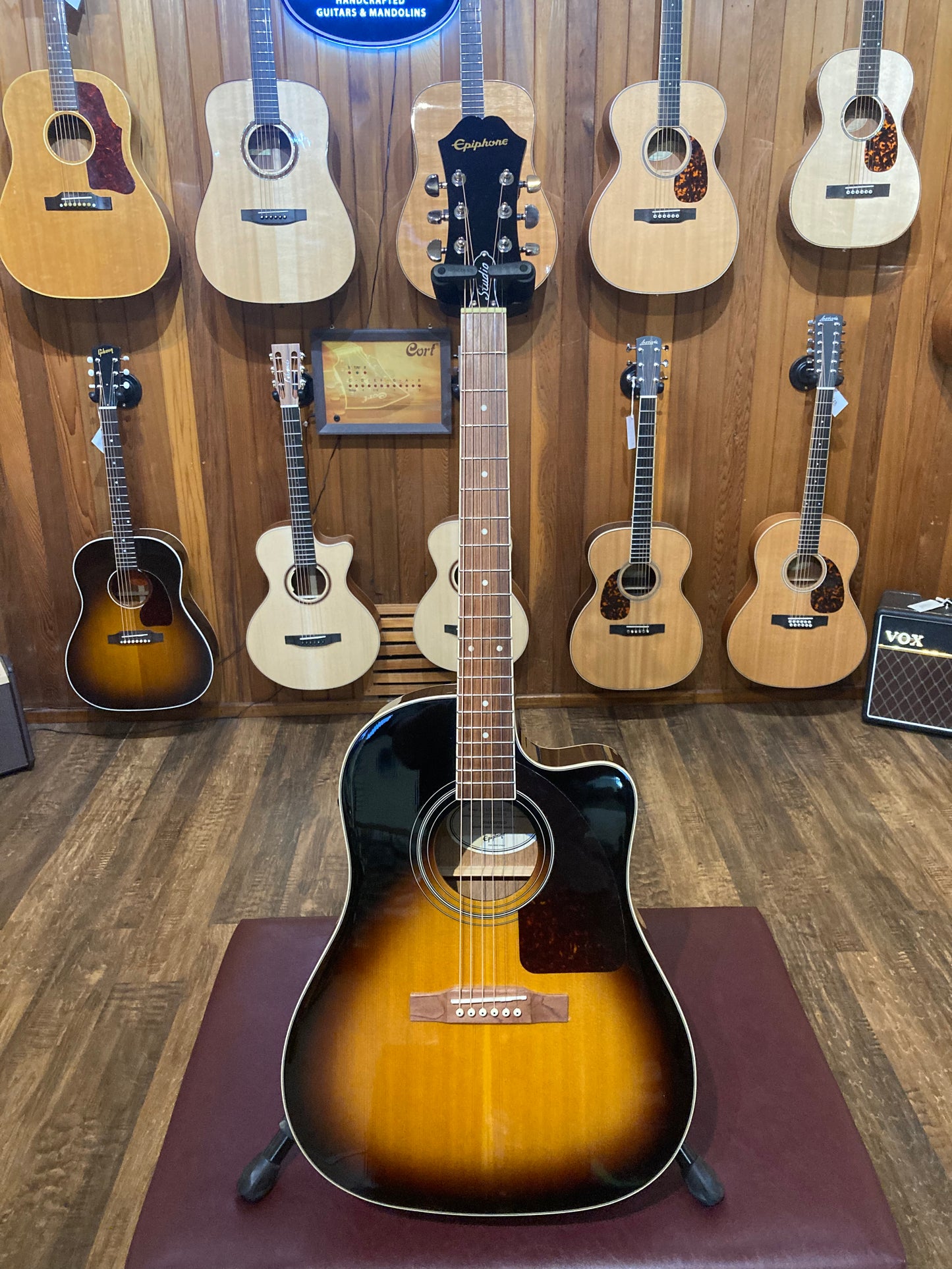 Epiphone J-45EC Studio Acoustic Electric Guitar w/Case- Vintageburst (2022)