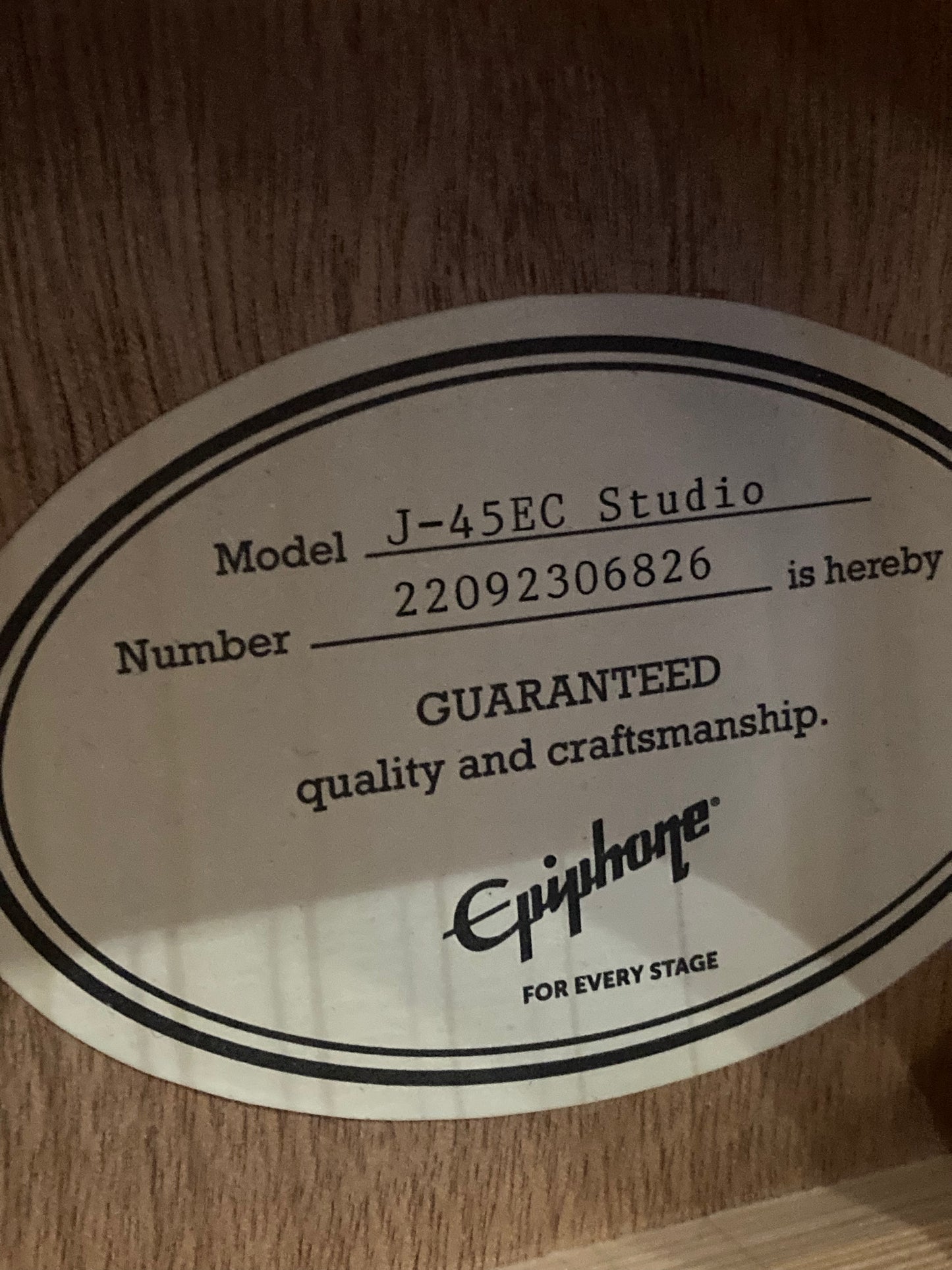 Epiphone J-45EC Studio Acoustic Electric Guitar w/Case- Vintageburst (2022)