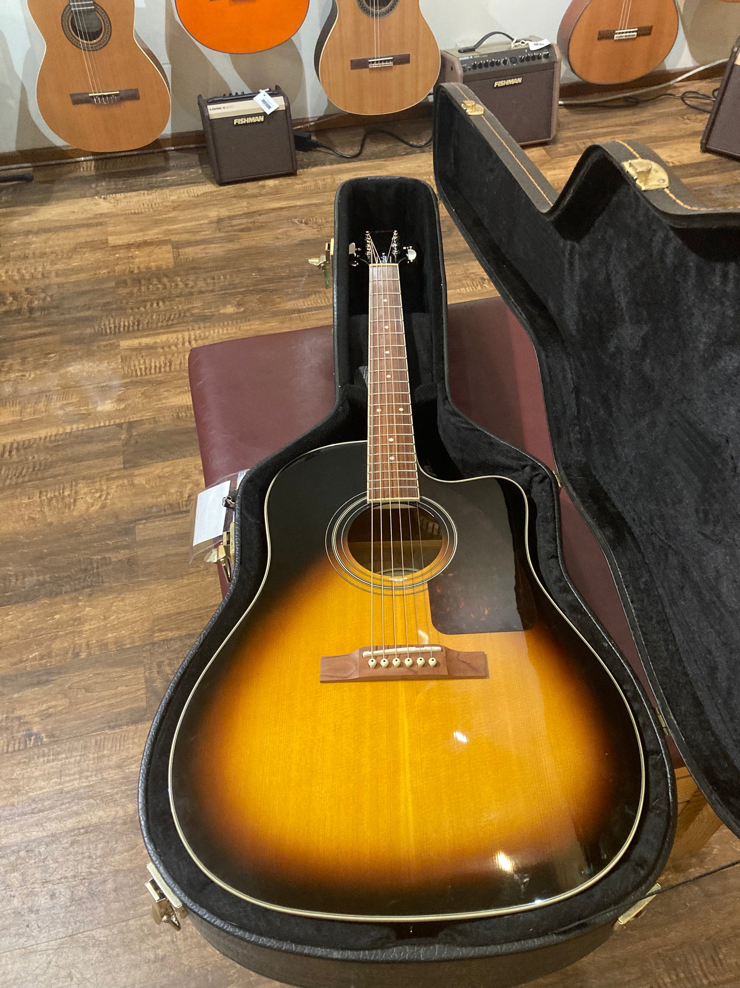 Epiphone J-45EC Studio Acoustic Electric Guitar w/Case- Vintageburst (2022)
