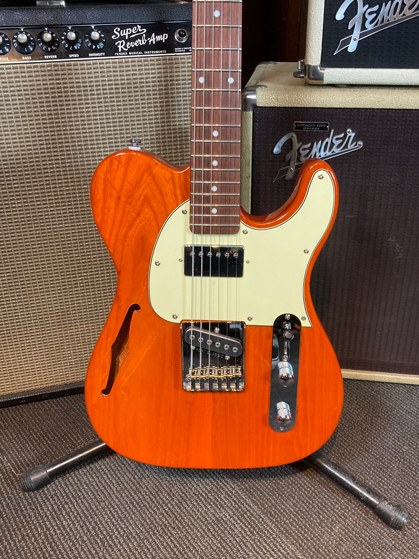 G&L Tribute ASAT Classic Bluesboy Semi-Hollow Electric Guitar - Clear Orange (Serial# 190421225)