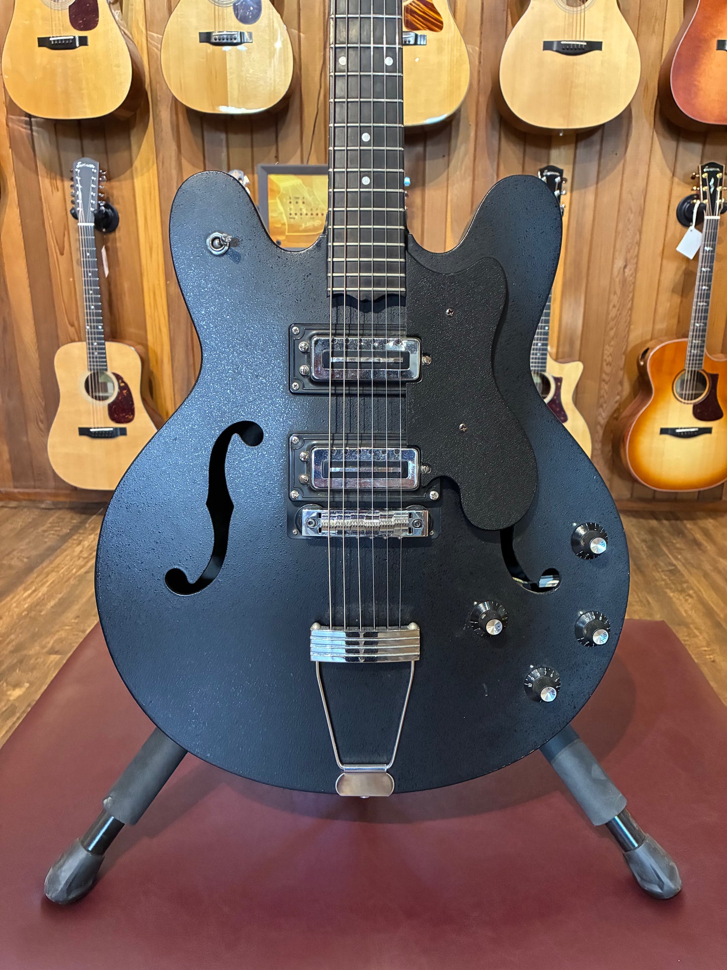 Ovation Eclipse K1235-5 Hollow Body Electric Guitar w/Case - Black (Early 1970's)