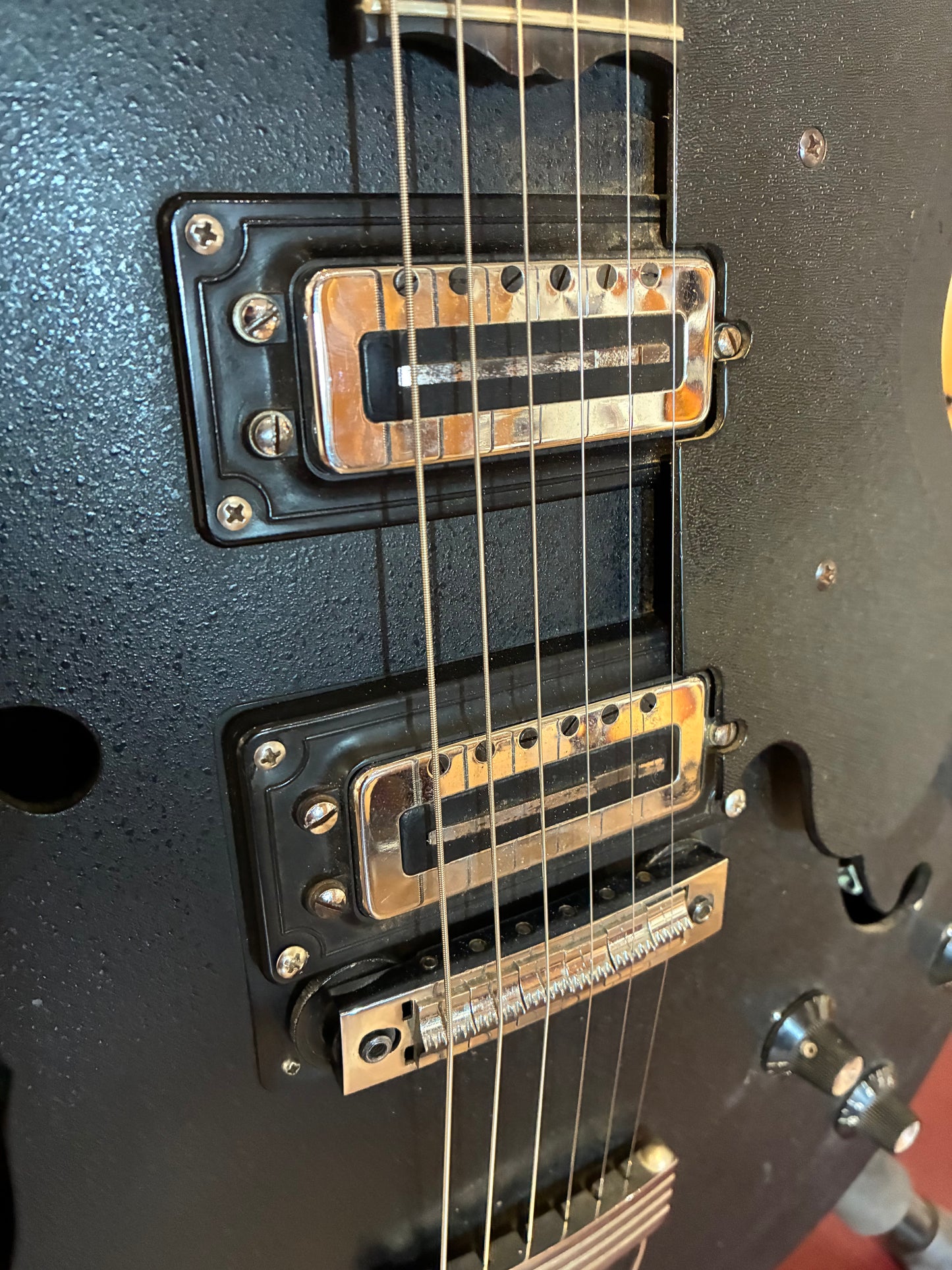 Ovation Eclipse K1235-5 Hollow Body Electric Guitar w/Case - Black (Early 1970's)