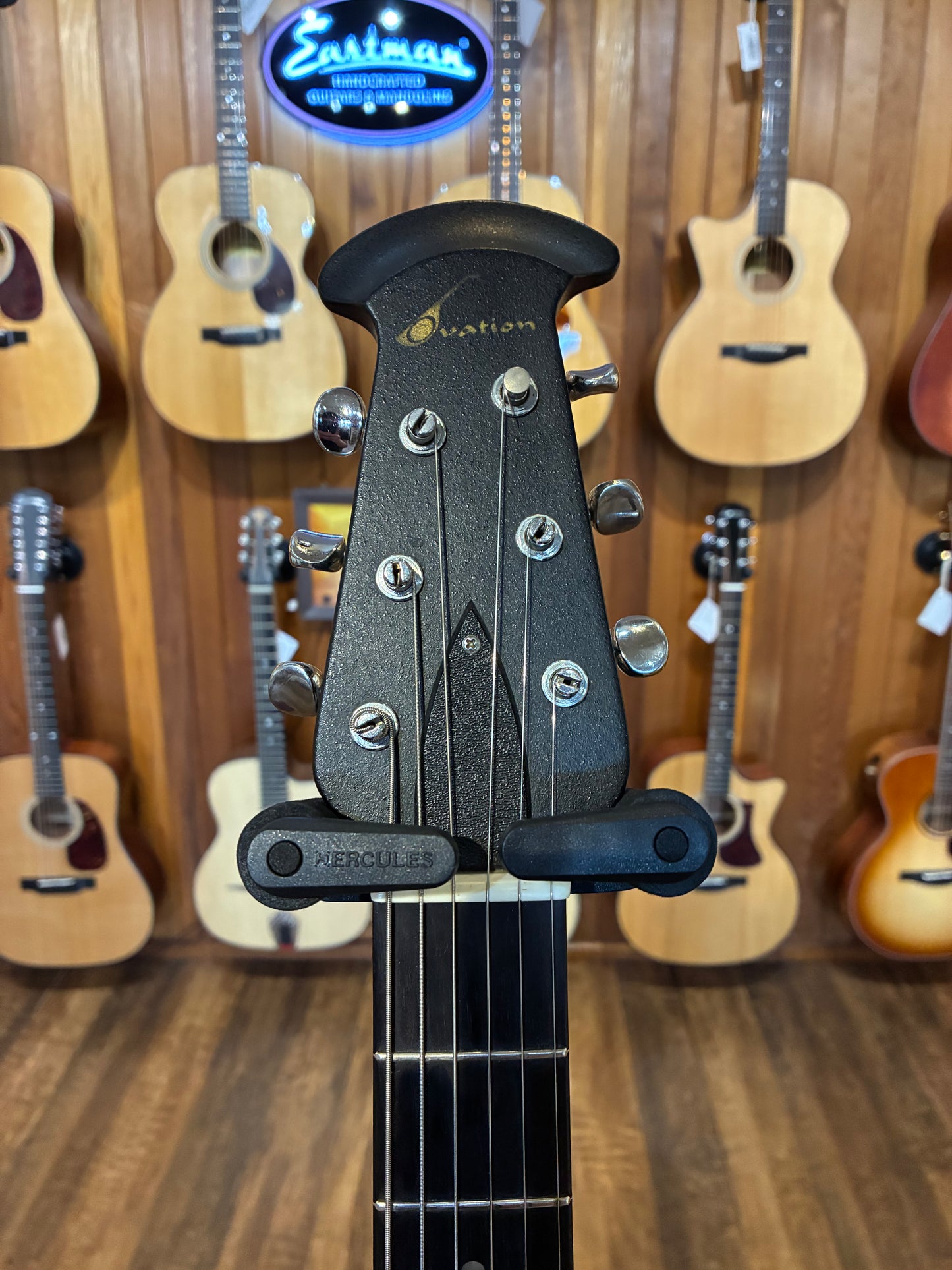 Ovation Eclipse K1235-5 Hollow Body Electric Guitar w/Case - Black (Early 1970's)
