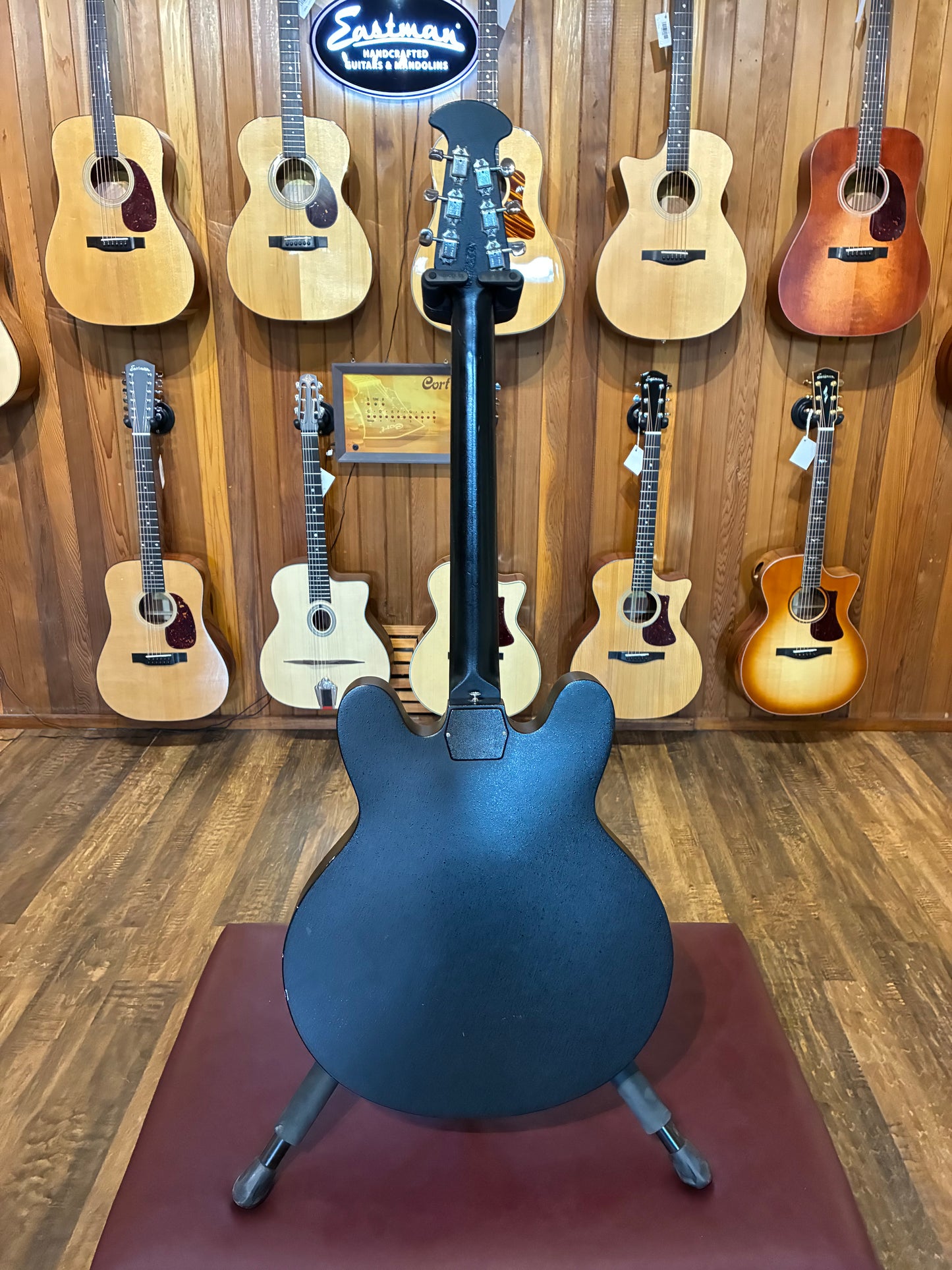 Ovation Eclipse K1235-5 Hollow Body Electric Guitar w/Case - Black (Early 1970's)