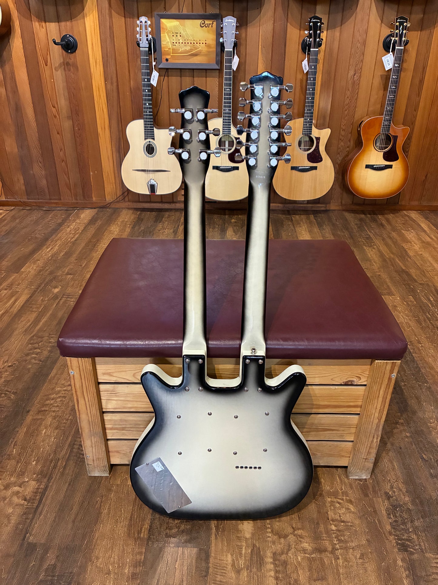 Danelectro DB612 Double-Neck Electric Guitar w/Gig Bag - Blackburst (Used)