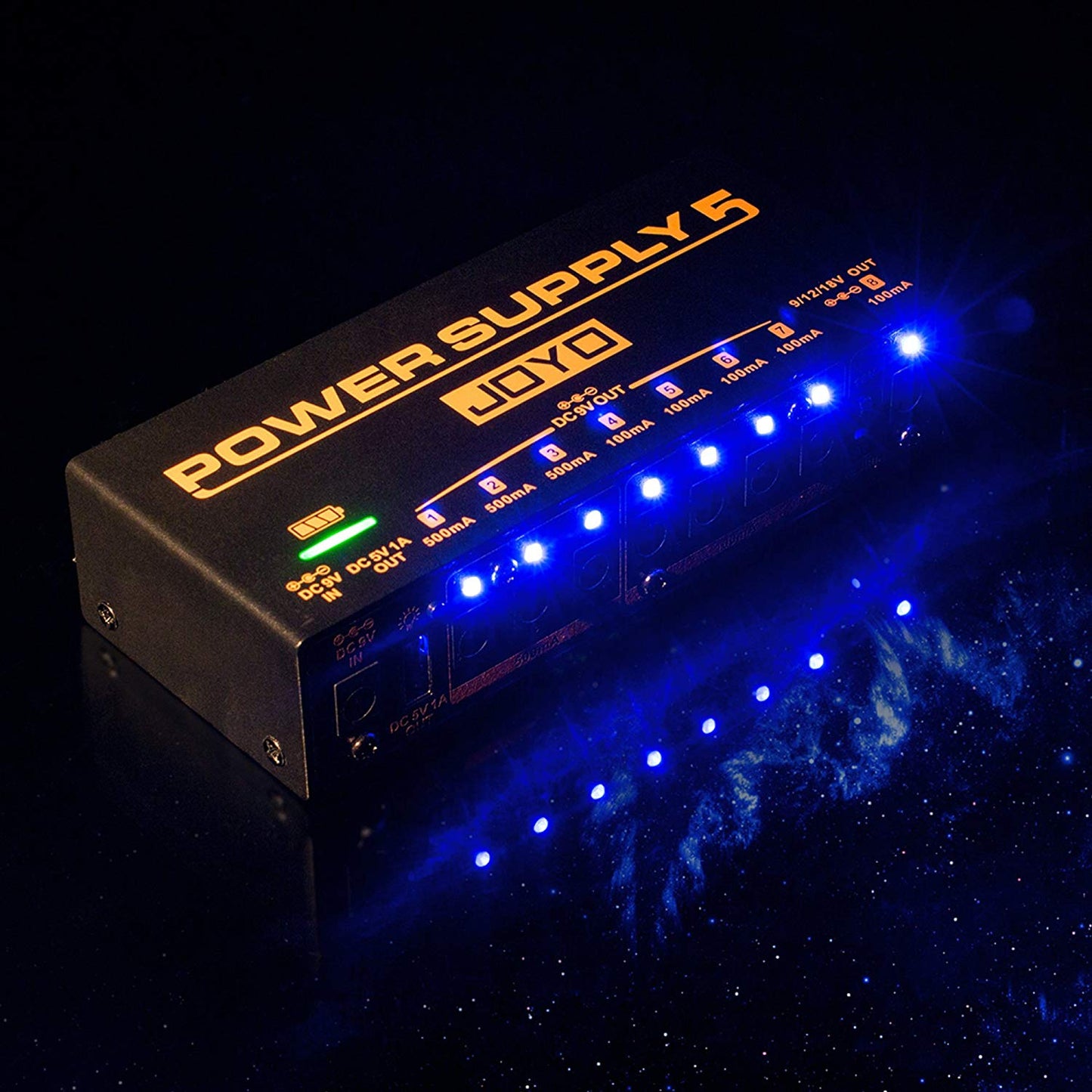 Joyo JP-05 Rechargeable Power Supply w/8 DC Outputs & 1 USB-A Output