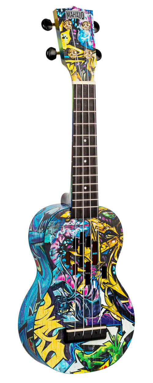 Mahalo Art II Series Soprano Ukulele w/ Gig Bag - Graffiti