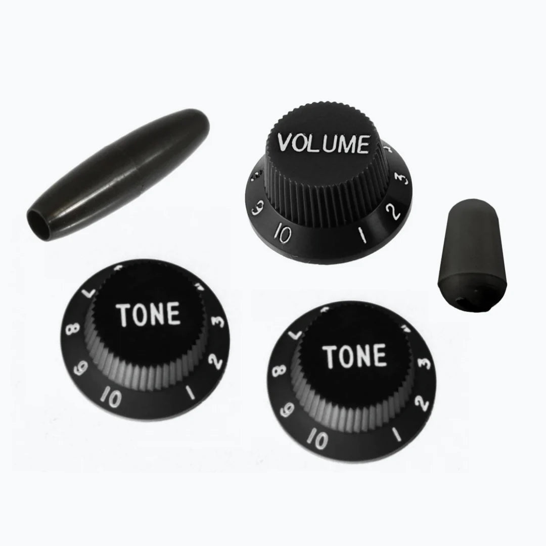 AllParts PK-0178 Complete Knob Set for Stratocaster - Black