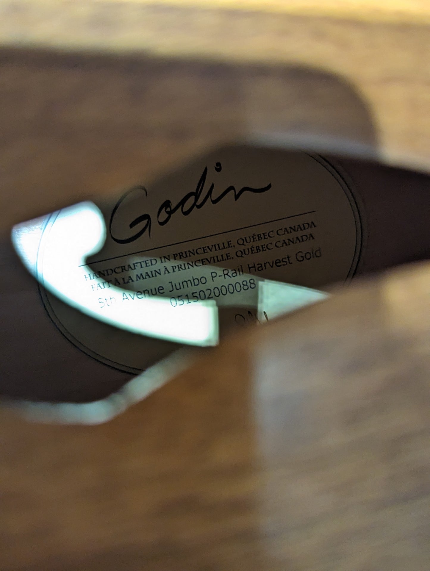 Godin Guitars 5th Avenue Jumbo P-Rail - Harvest Gold (Used)