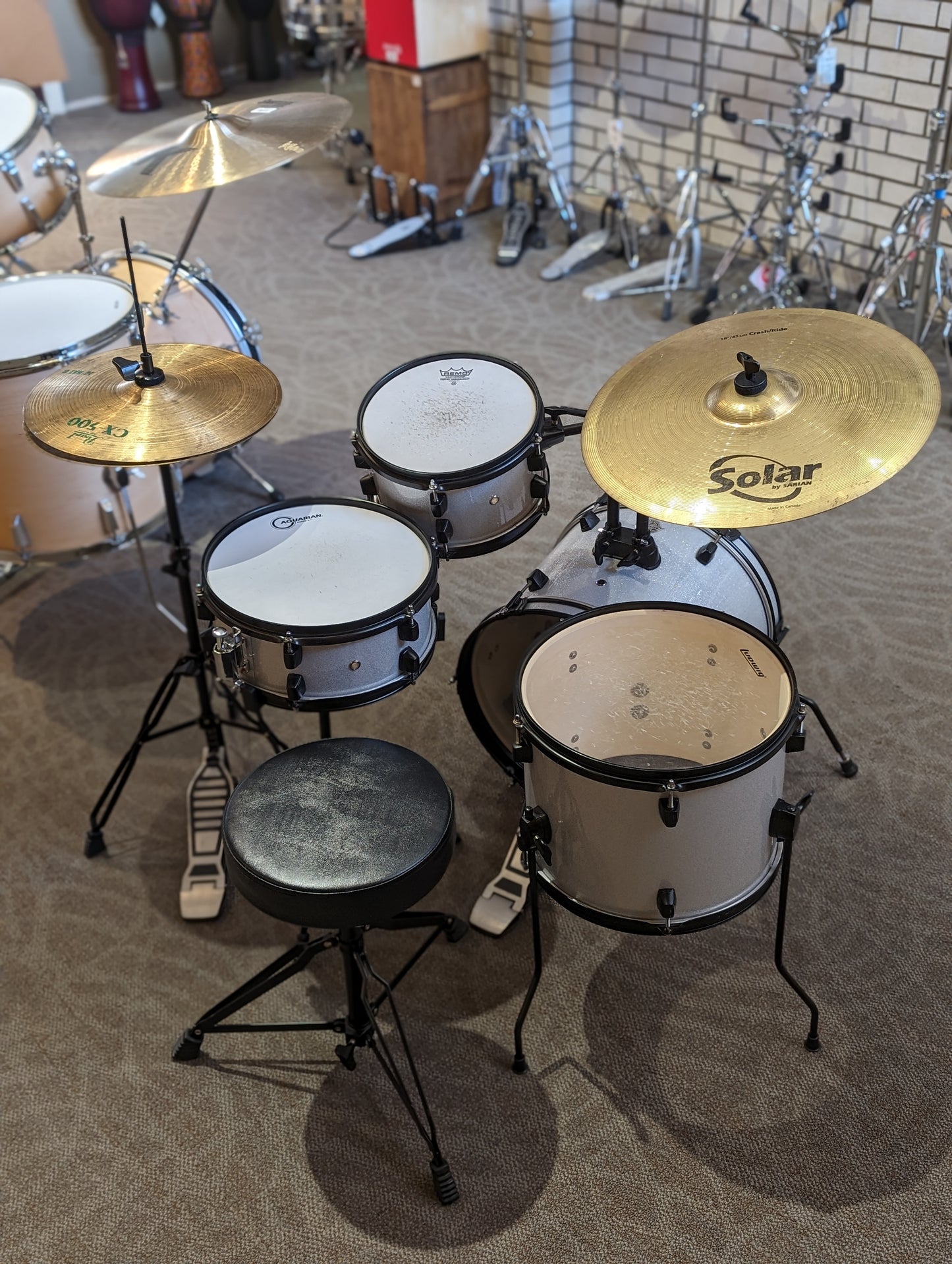 Ludwig Pocket Kit Drum Set w/Cymbals - White Sparkle (Used)