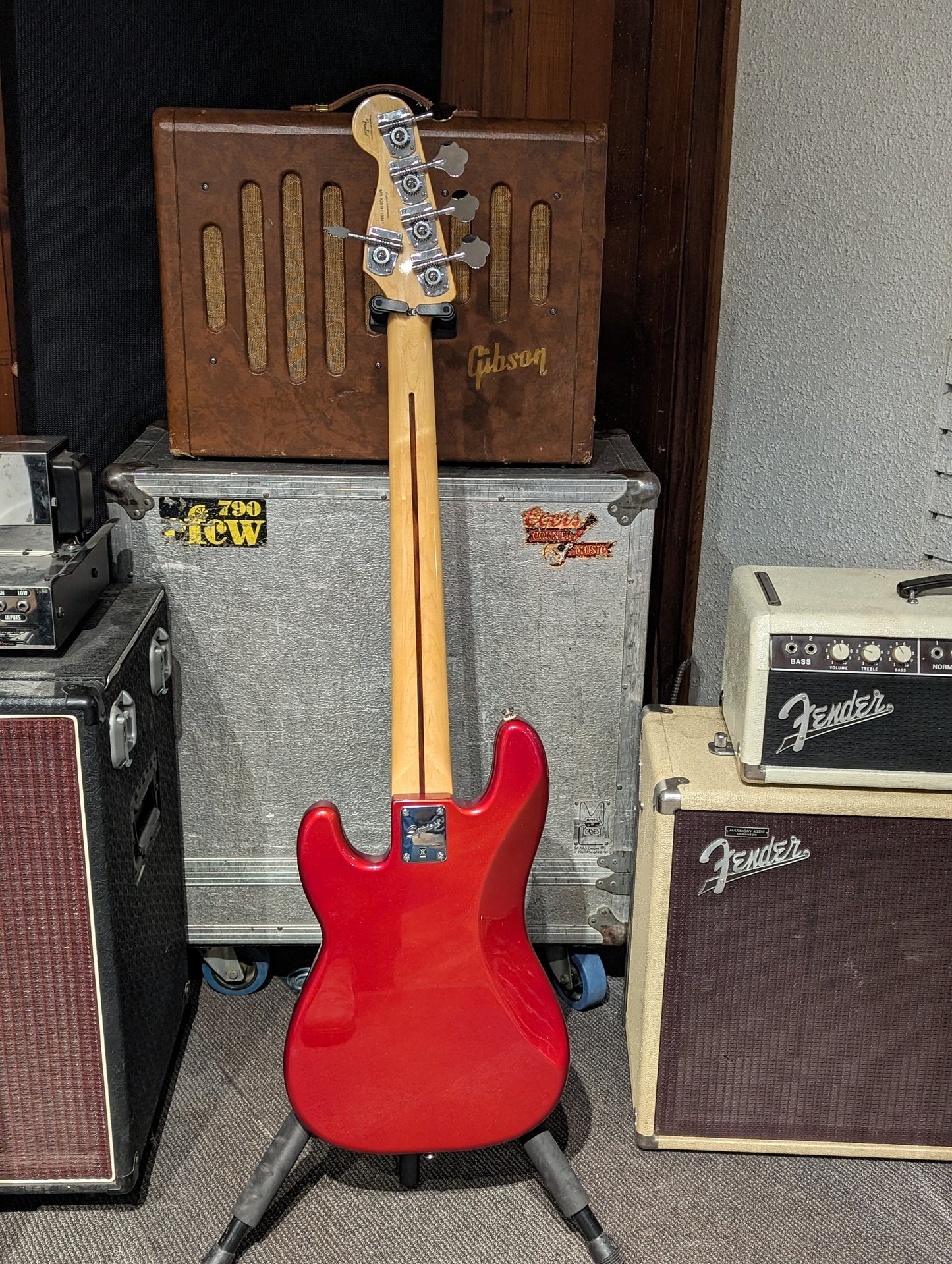 Squier Vintage Modified Precision Bass V w/Case - Candy Apple Red (2014)