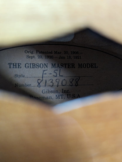 Gibson F5-L Master Model F-Style Mandolin w/Case (1988)