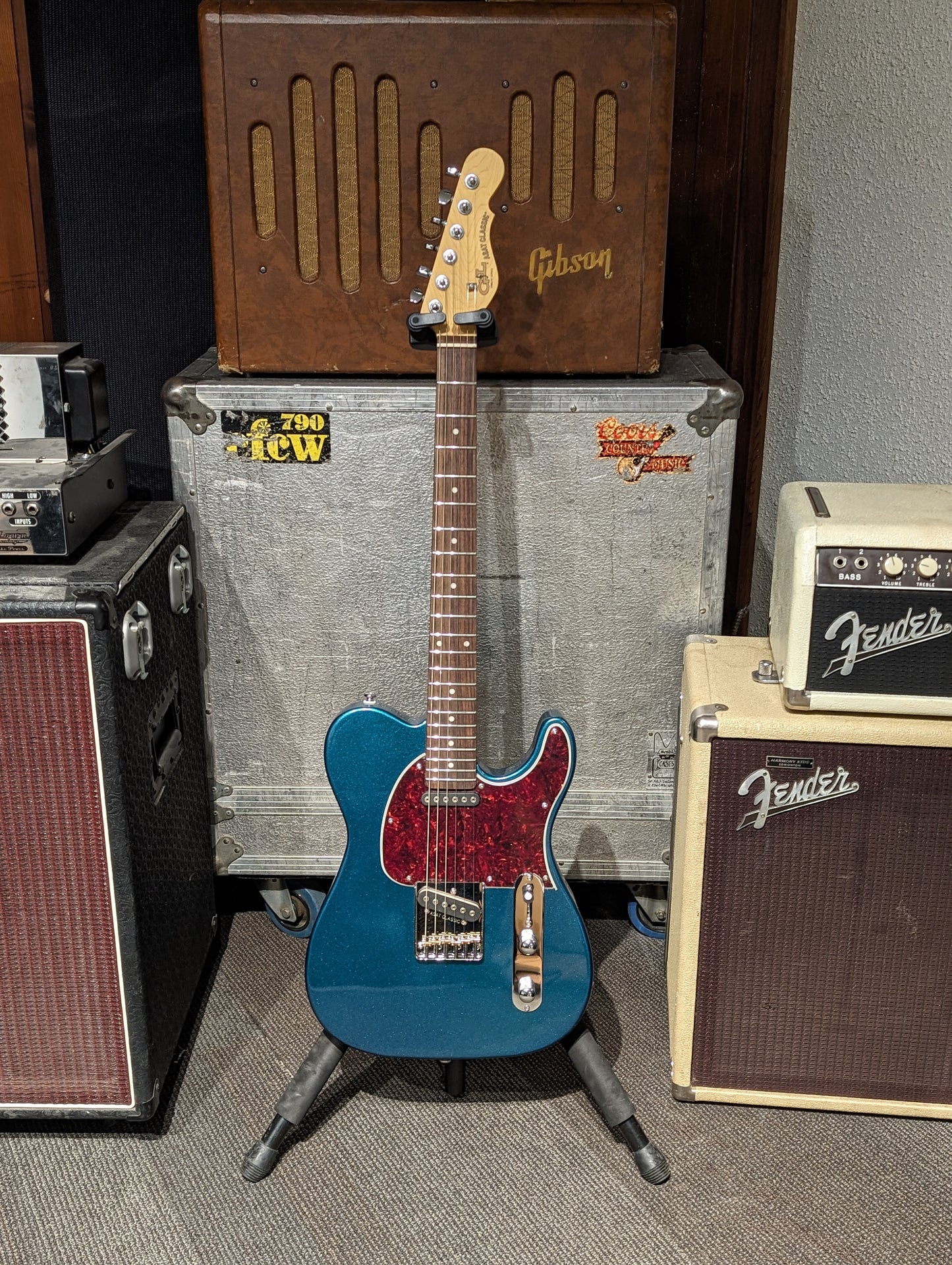 G&L Tribute ASAT Classic Electric Guitar - Emerald Blue Metallic