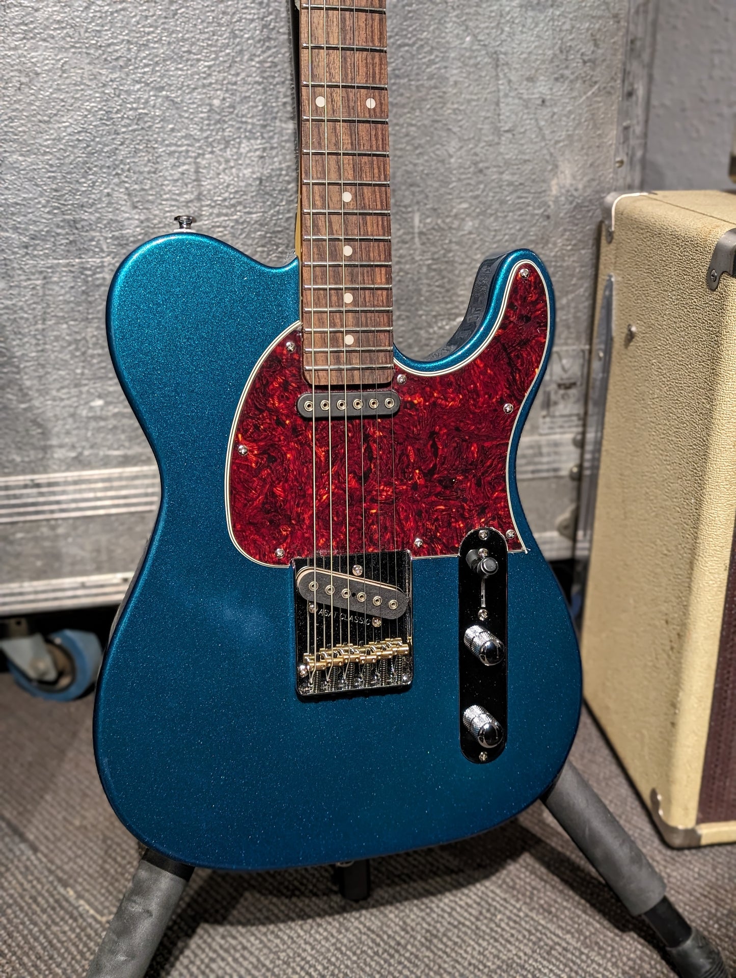 G&L Tribute ASAT Classic Electric Guitar - Emerald Blue Metallic