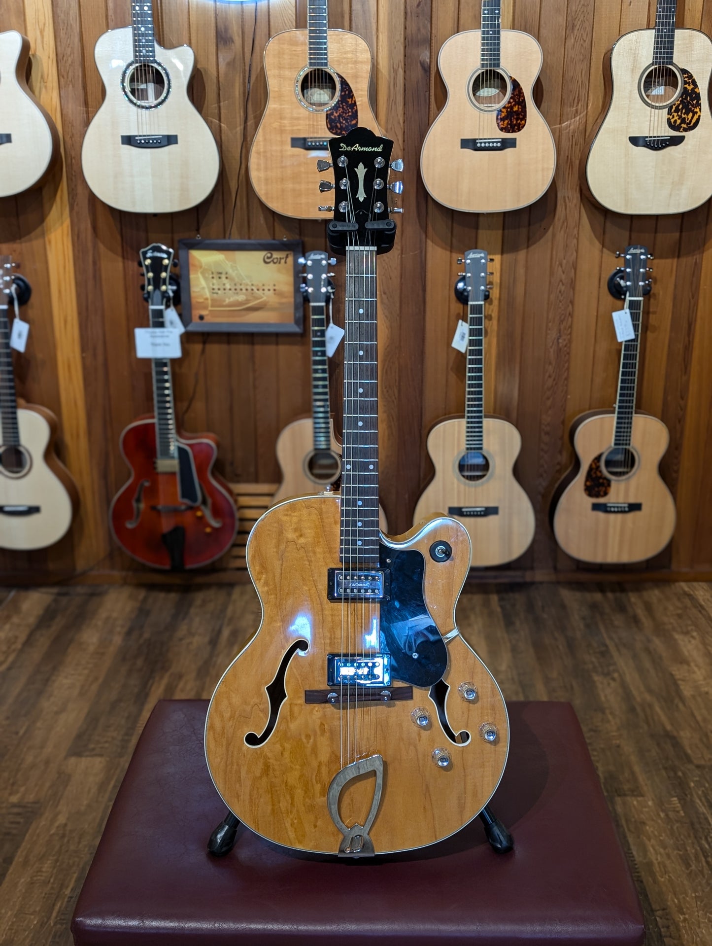 DeArmond X-155 Electric Archtop Guitar w/Case - Blonde (Used)