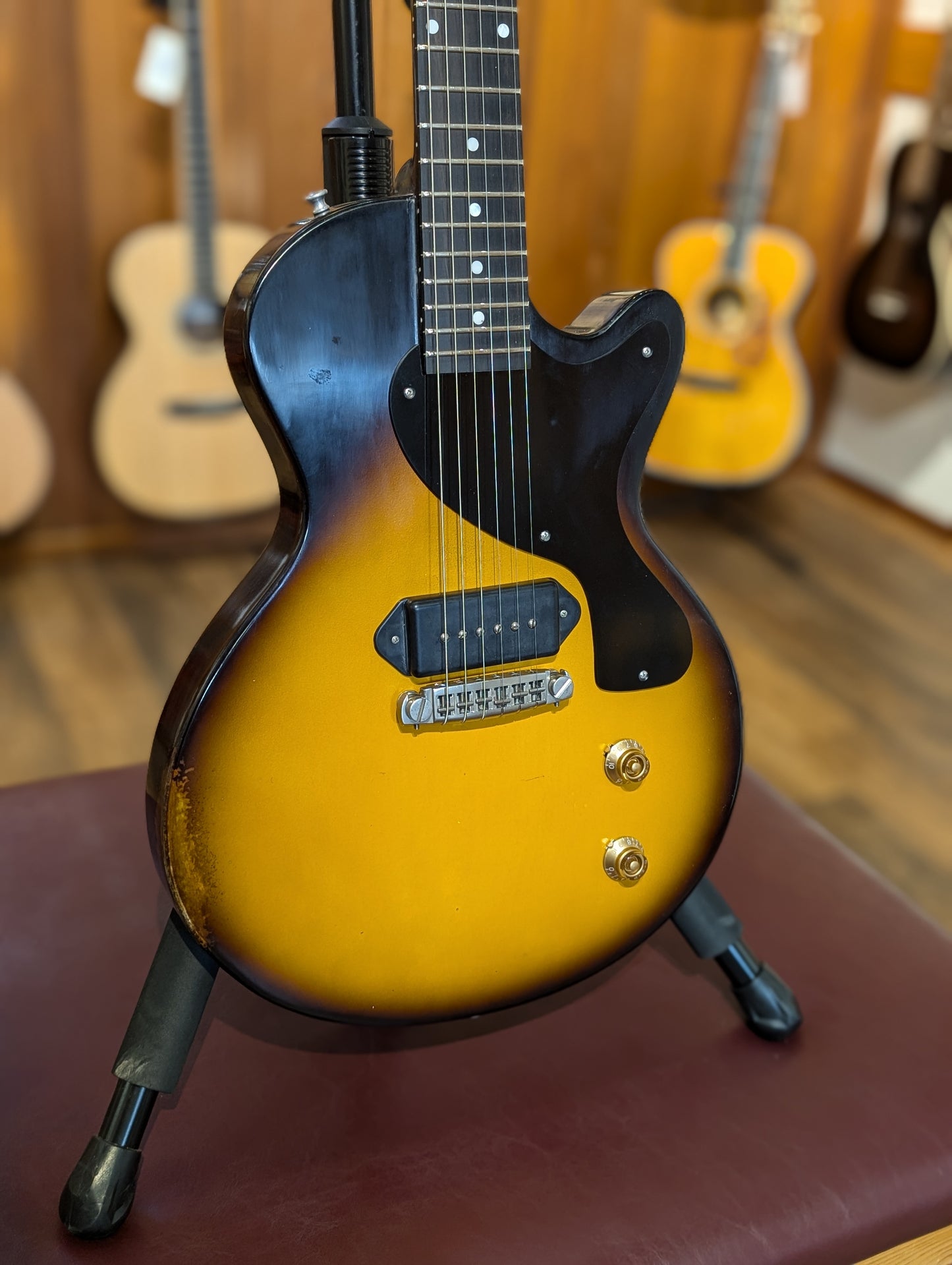 Eastman SB55/V-SB Single Cut Electric Guitar w/Case - Antique Vintage Burst (Serial #12757606)