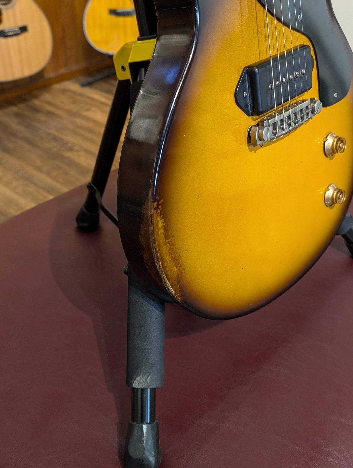 Eastman SB55/V-SB Single Cut Electric Guitar w/Case - Antique Vintage Burst (Serial #12757606)