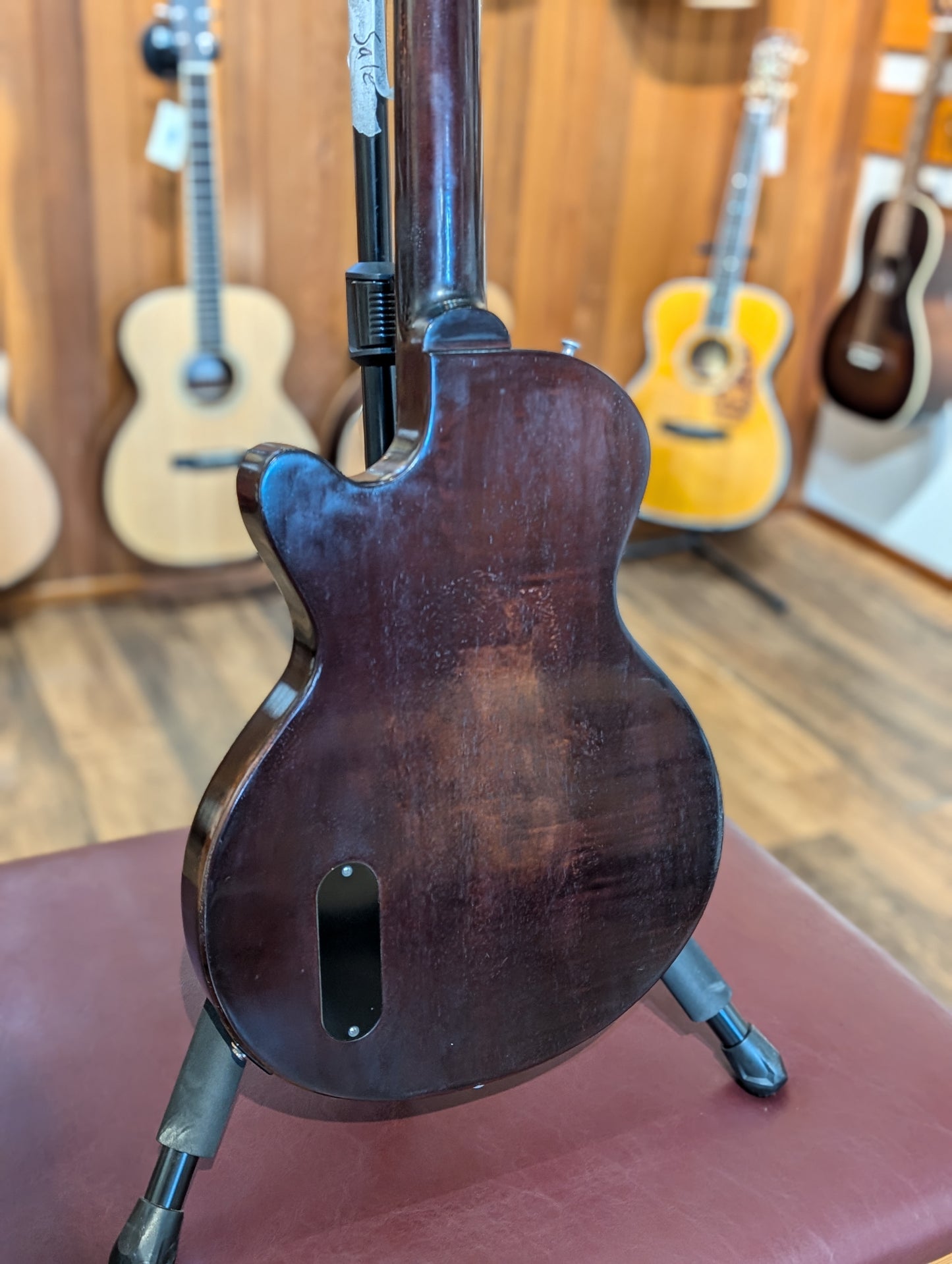 Eastman SB55/V-SB Single Cut Electric Guitar w/Case - Antique Vintage Burst (Serial #12757606)