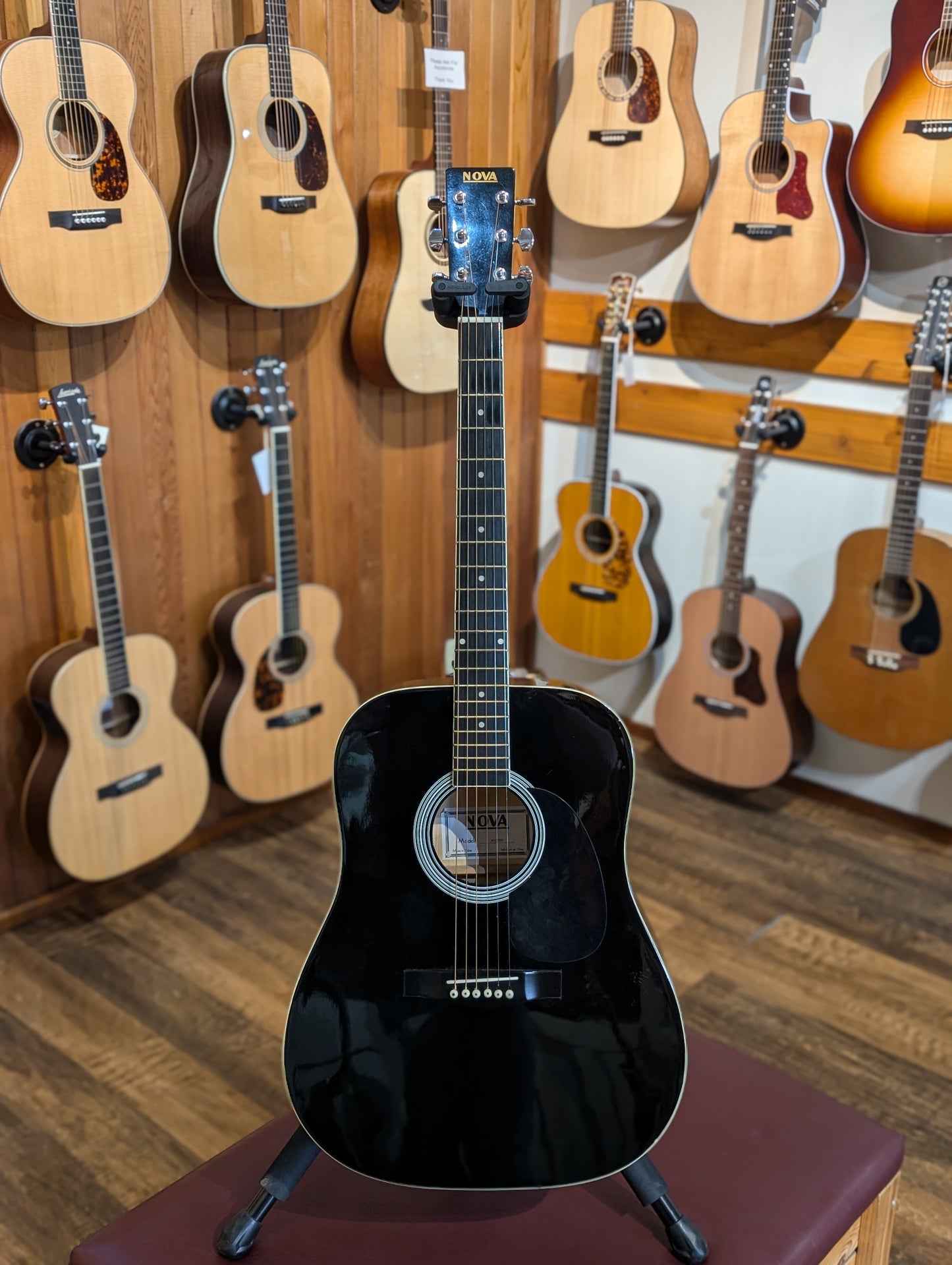Nova Dreadnought Acoustic Guitar - Black (Used)