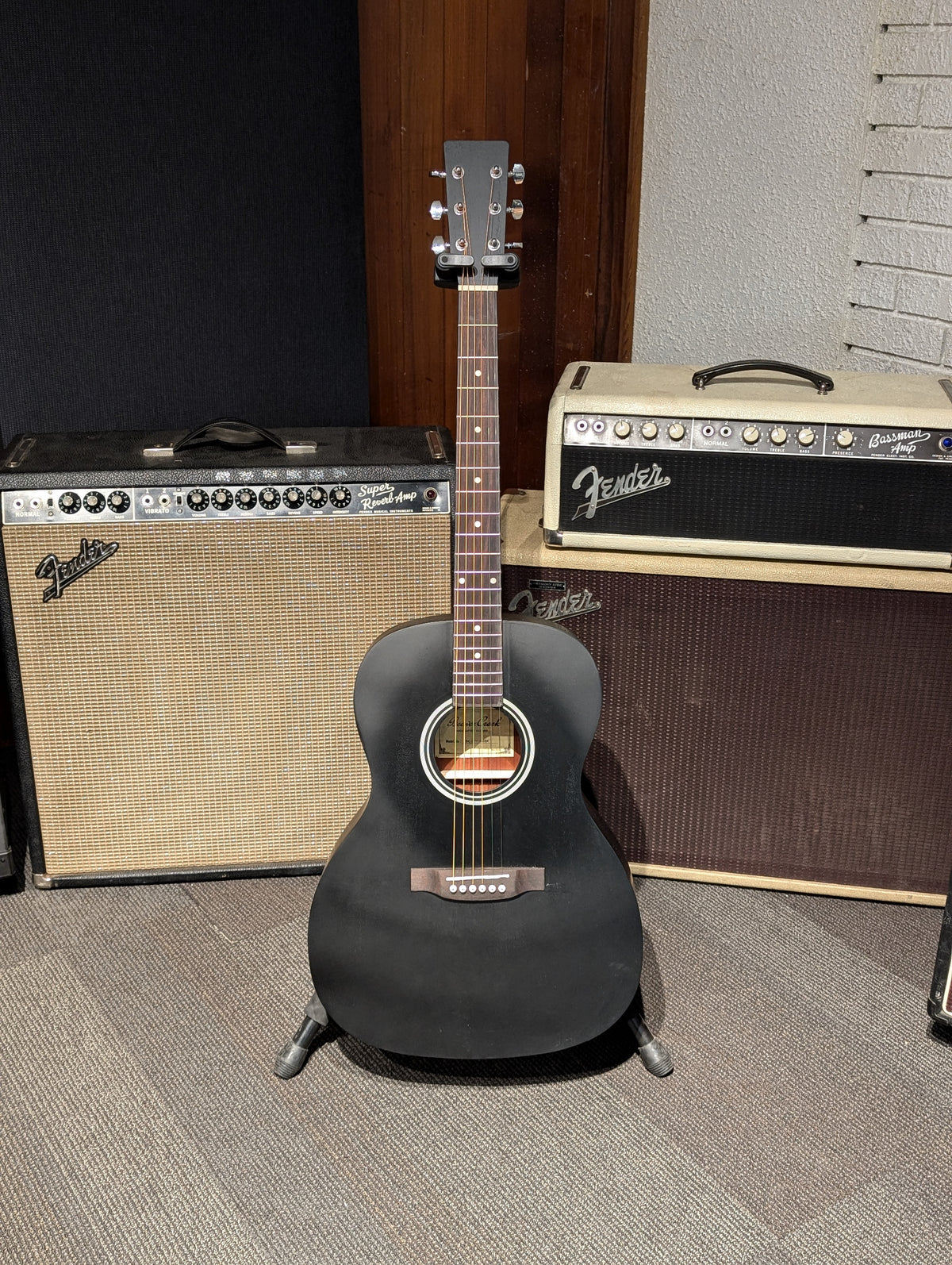 Beaver Creek Folk Acoustic Guitar - Open Pore Flat Black