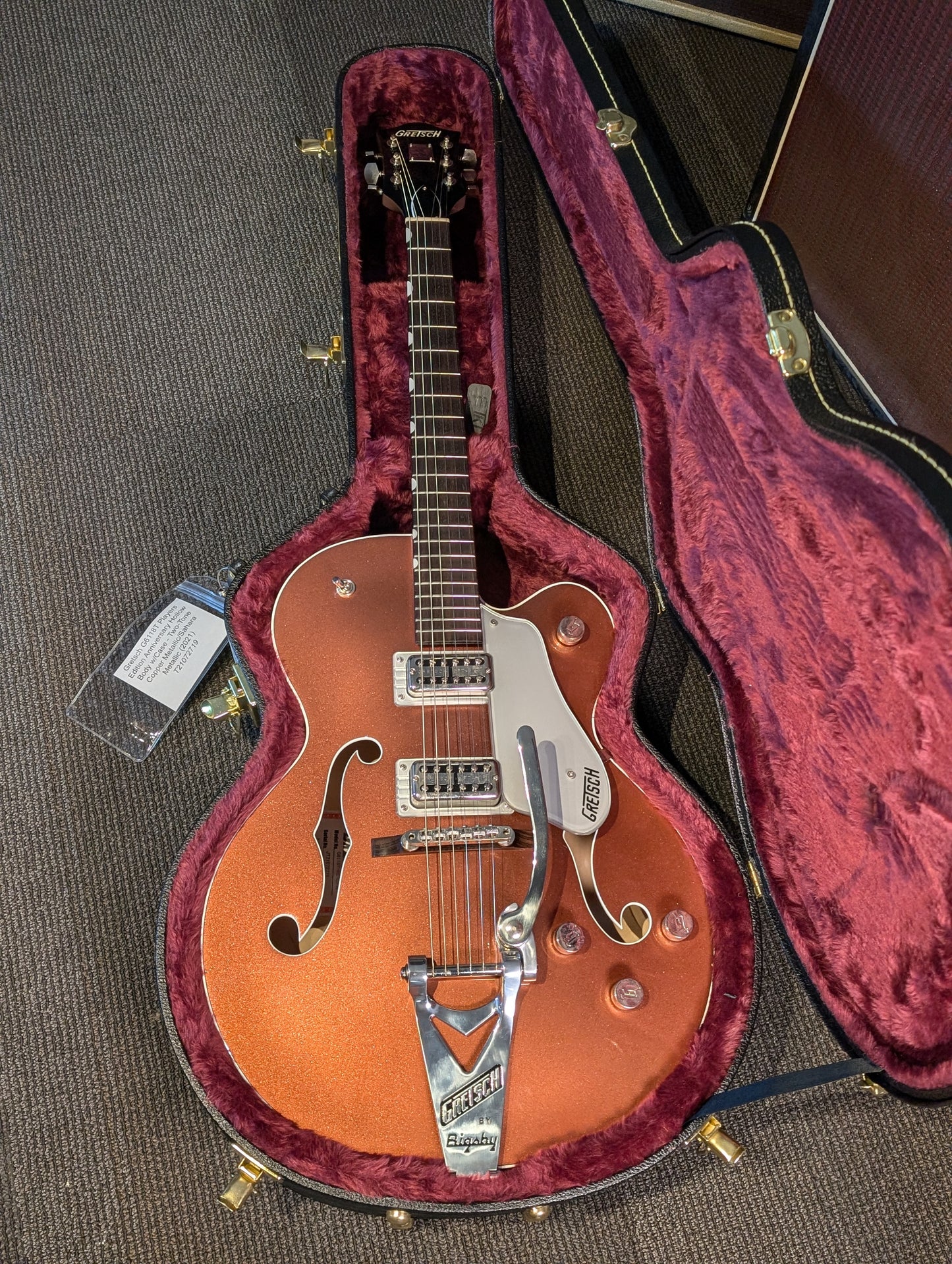 Gretsch G6118T Players Edition Anniversary Hollow Body w/Case - Two-Tone Copper Metallic/Sahara Metallic (2021)
