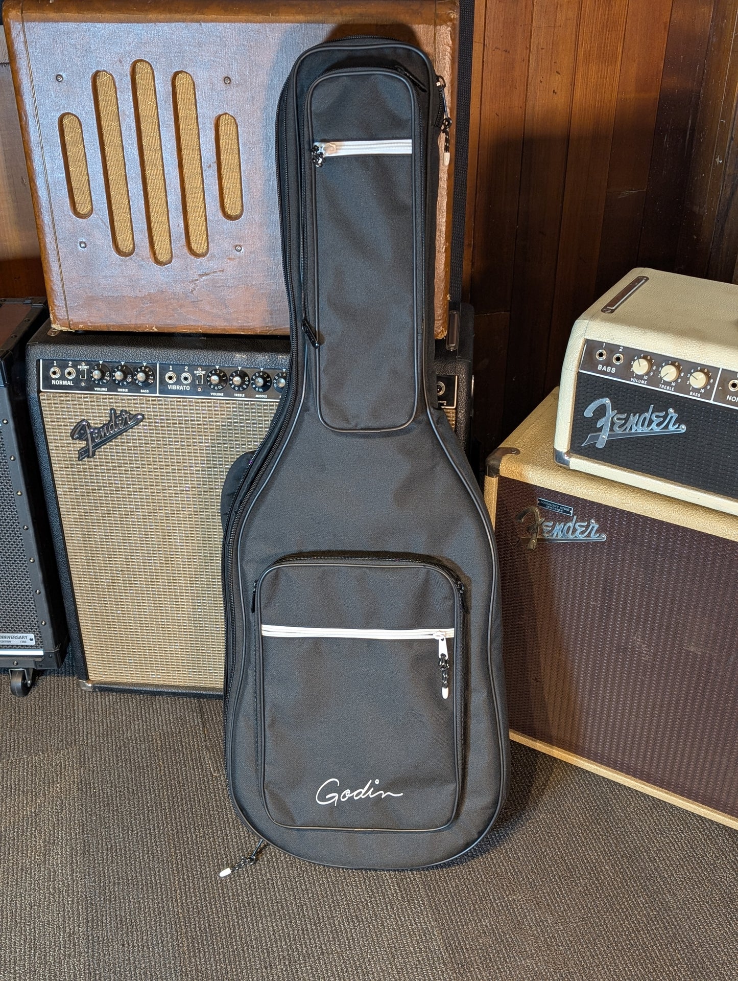 Godin A6 Ultra Acoustic/Electric Guitar w/Gig Bag - Denim Blue Flame (Used)